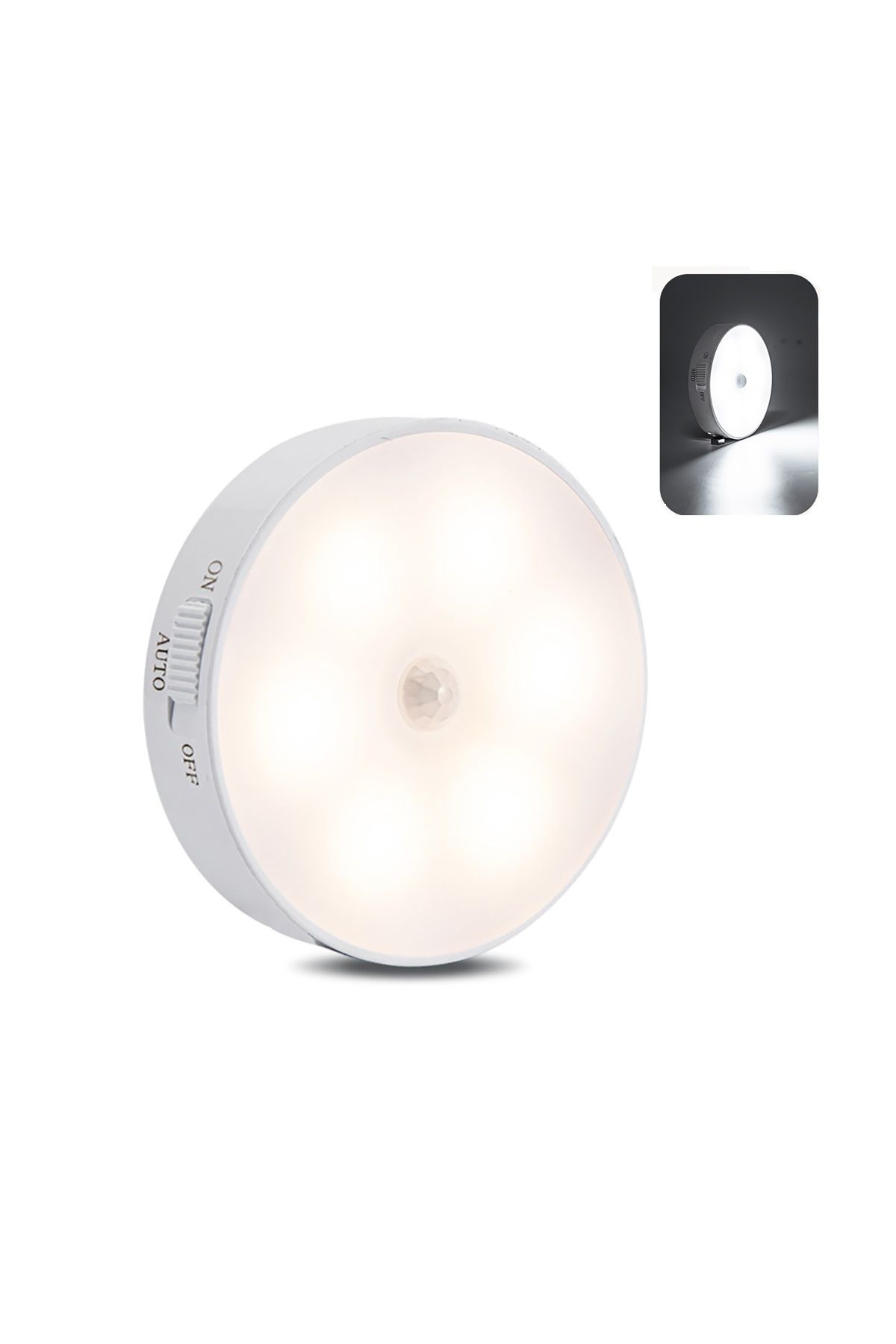 Unichrome 8 Ledli Beyaz Renk Hareket Sensörlü Usb Şarjlı Led Işık Lamba Dolap Içi Koridor Type-c