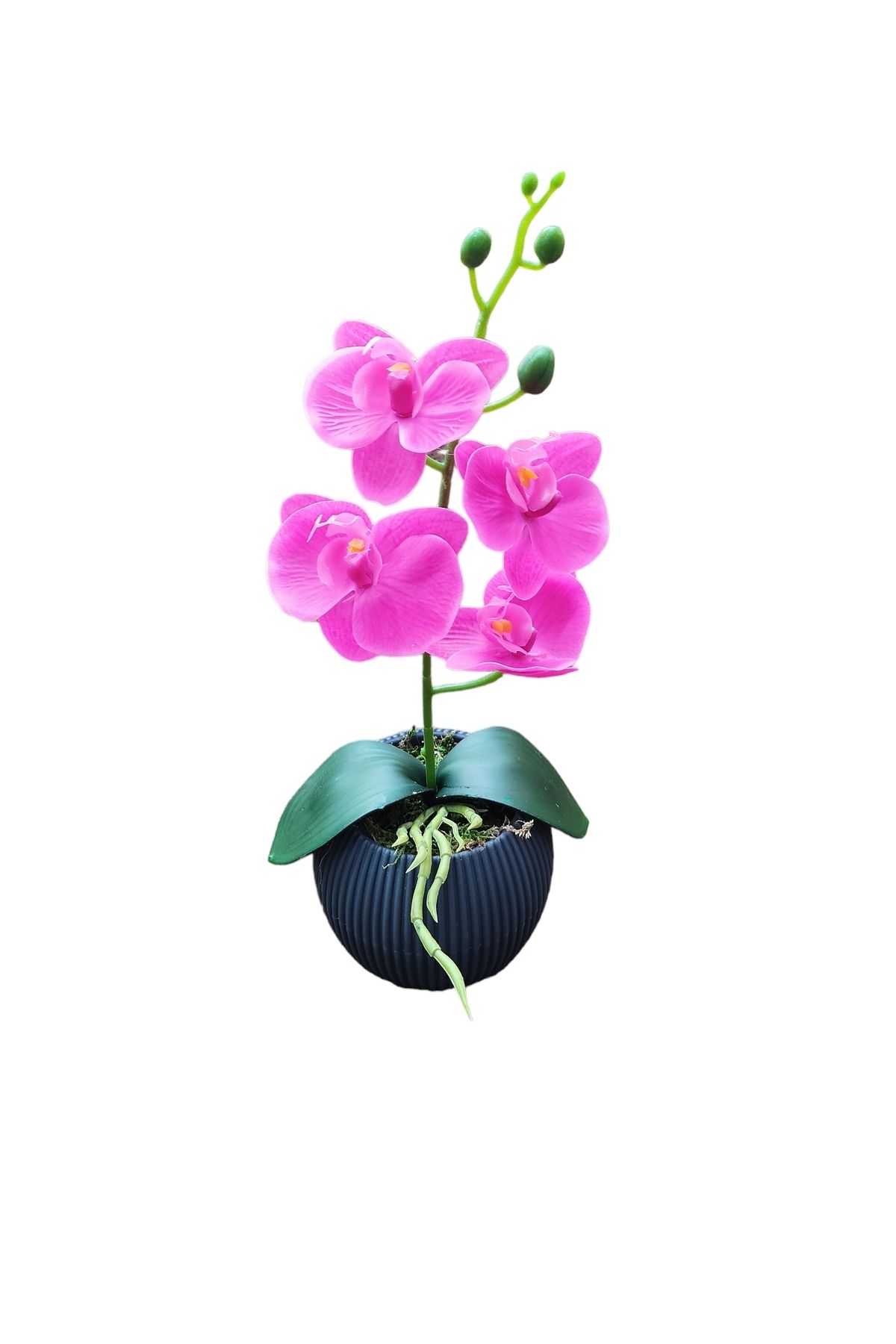Cennet Home Islak fuşya mini orkide hediyelik yapay çiçek