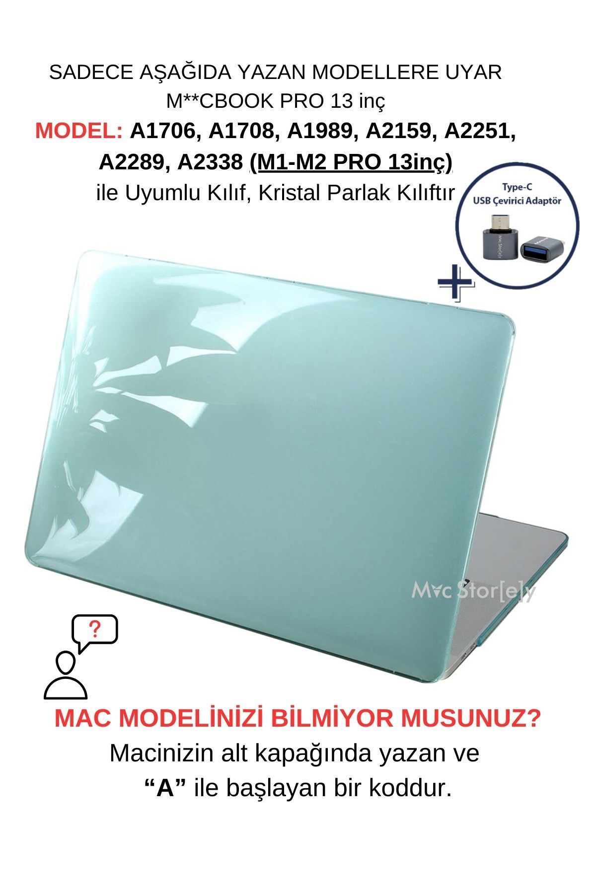 Mcstorey Macbook Pro Kılıf 13 Inç M1-m2 A1706 A1708 A1989 A2159 A2251 A2289 A2338 Ile Uyumlu Kristal