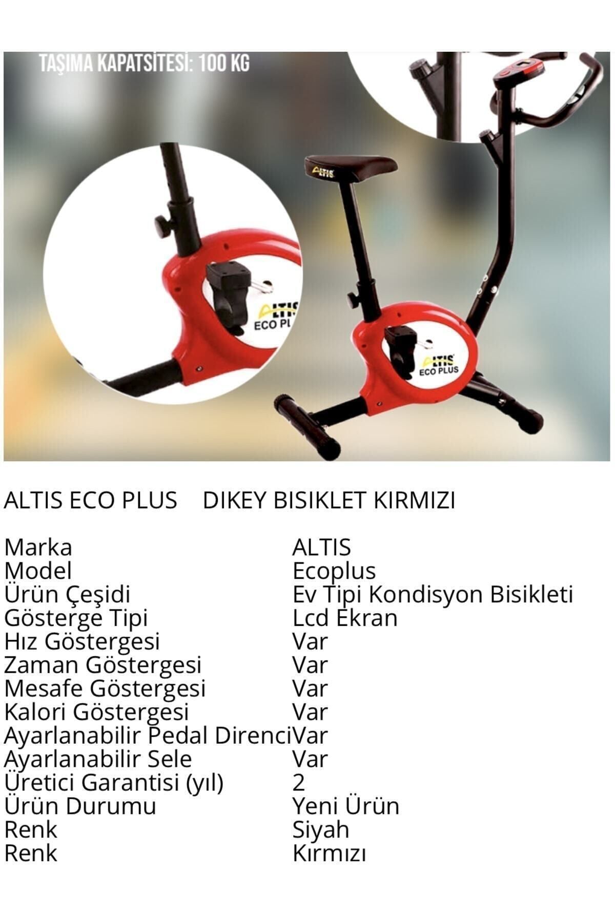 ALTIS Eco Plus Dikey Bisiklet Kırmızı