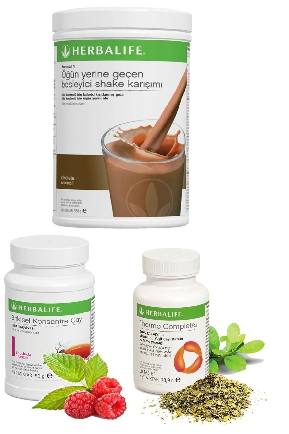 Herbalife Çikolata Shake Ahududu Aromalı Çay Thermo Complete Set