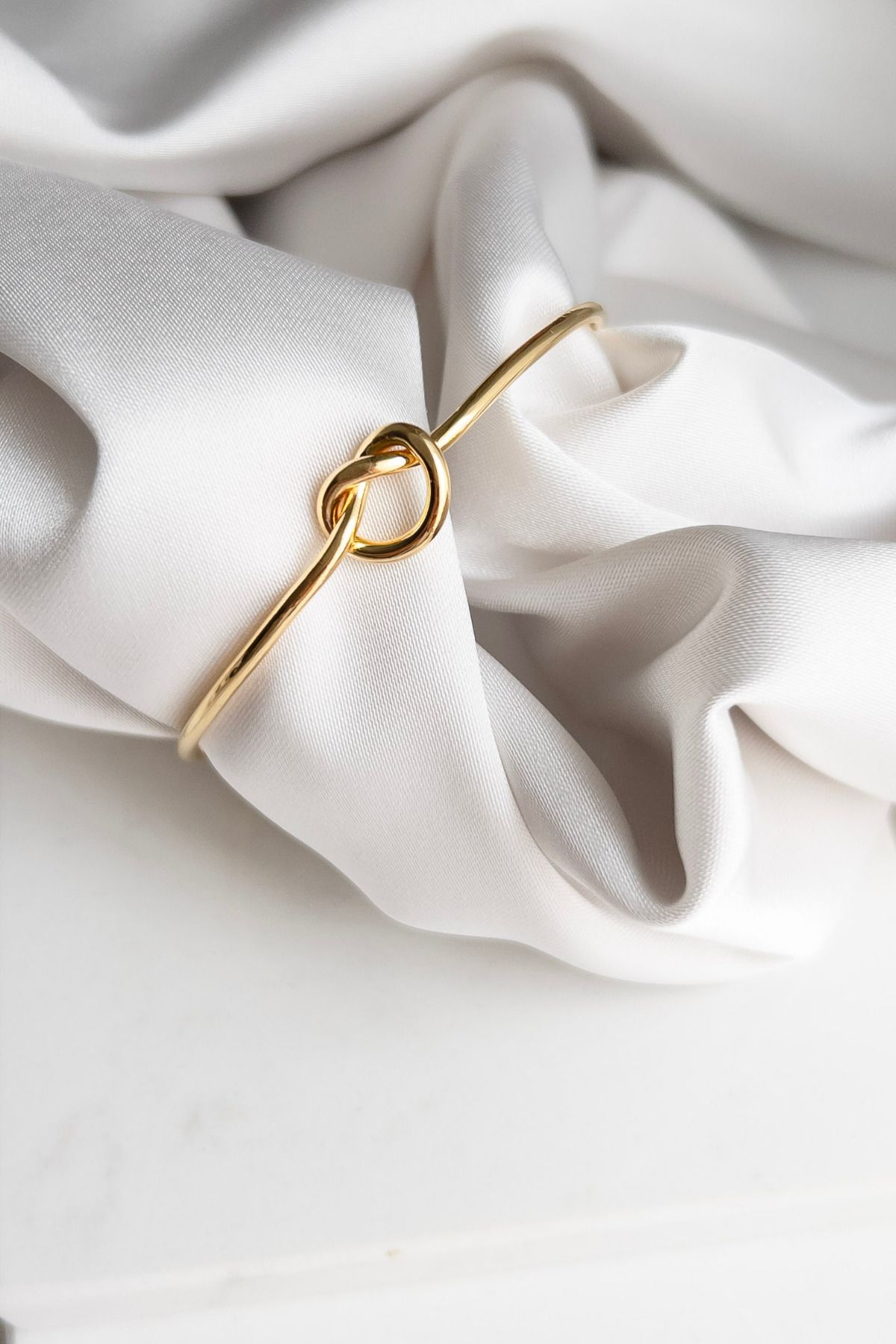 Karflake Altın Kaplama Ayarlanabilir Düğüm Kelepçe Kadın Bileklik