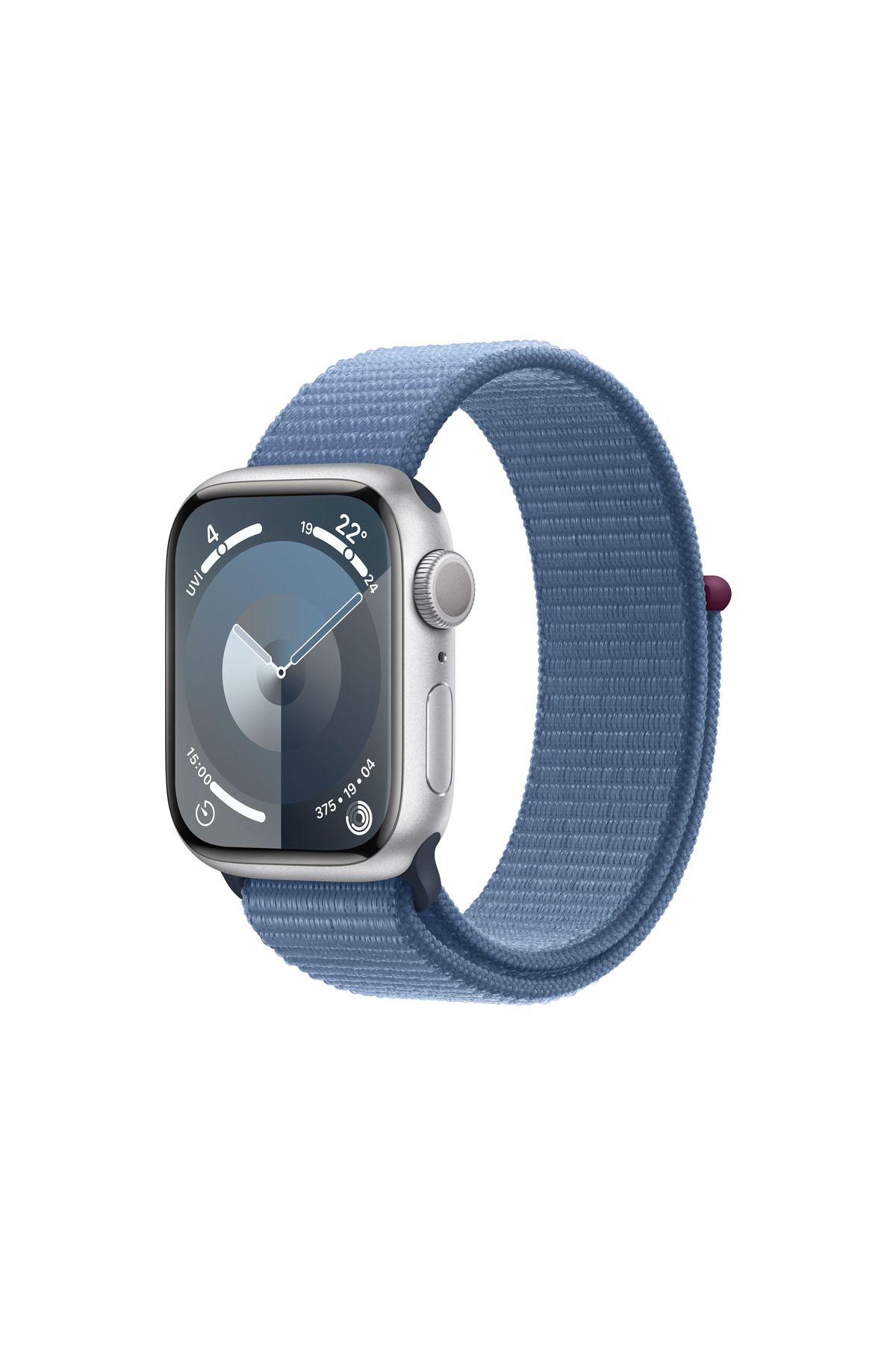 Apple Watch Series 9 GPS 41mm Gümüş Alüminyum Kasa ve Buz Mavisi Spor Loop