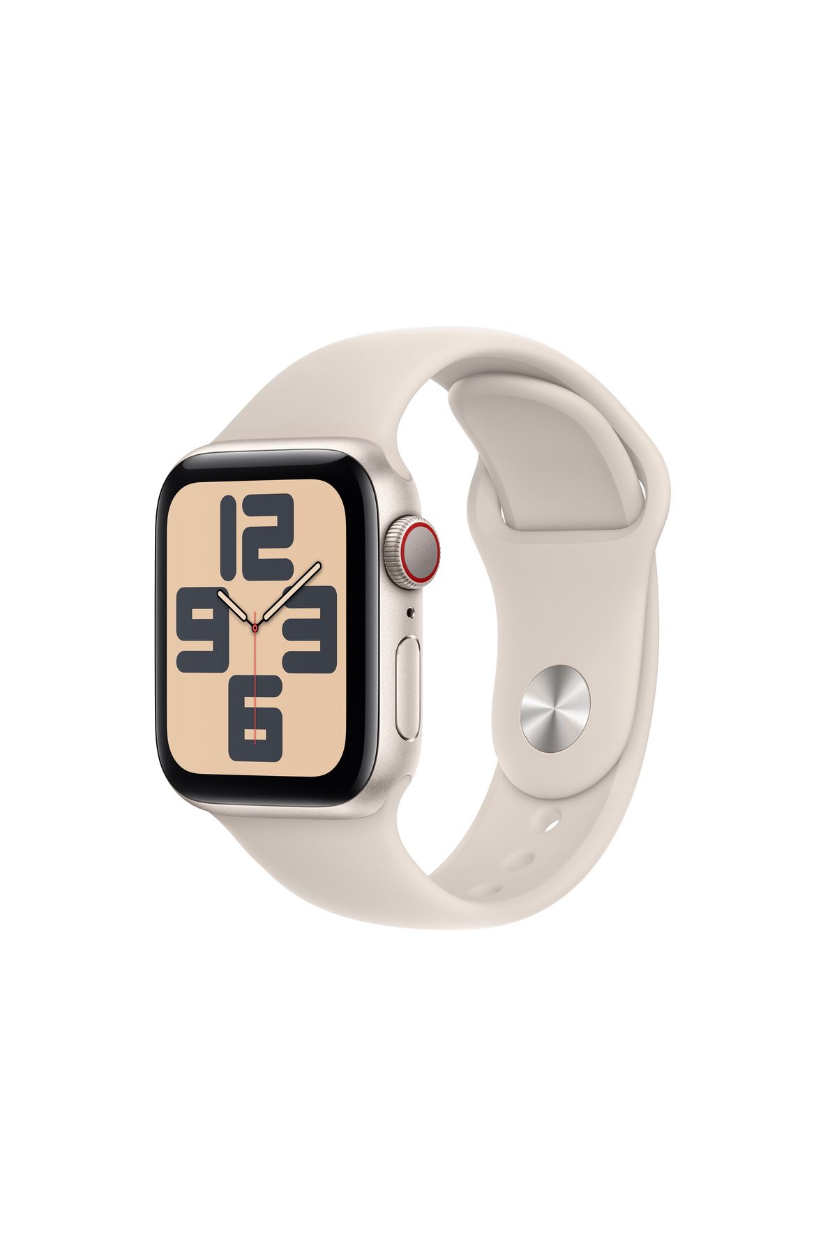 Apple Watch SE GPS + Cellular 40mm Yıldız Işığı Alüminyum Kasa ve Yıldız Işığı Spor Kordon - M/L