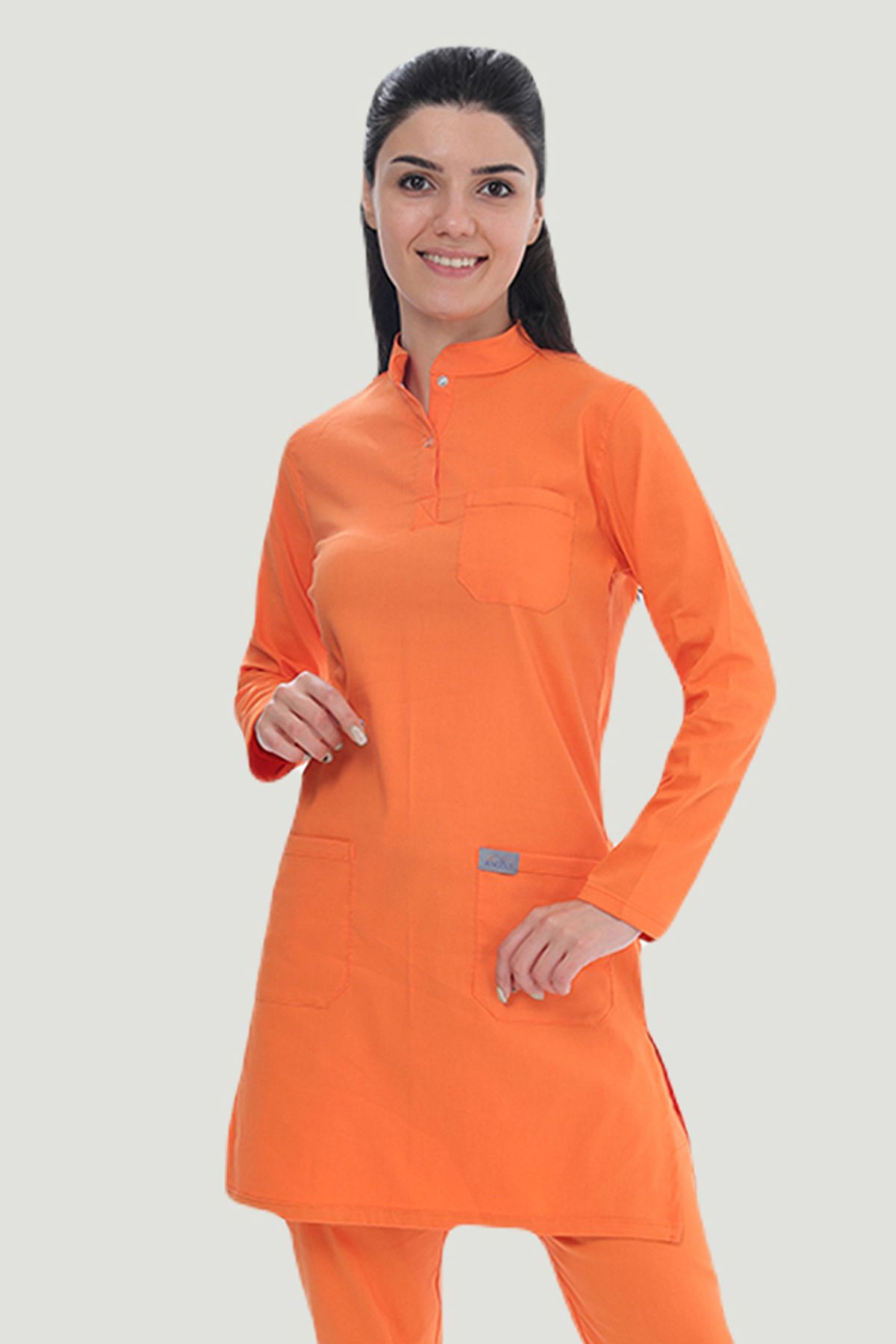 Artra Medical Giyim Likralı U-flex Tesettür Cerrahi Forma Takım - Oranj