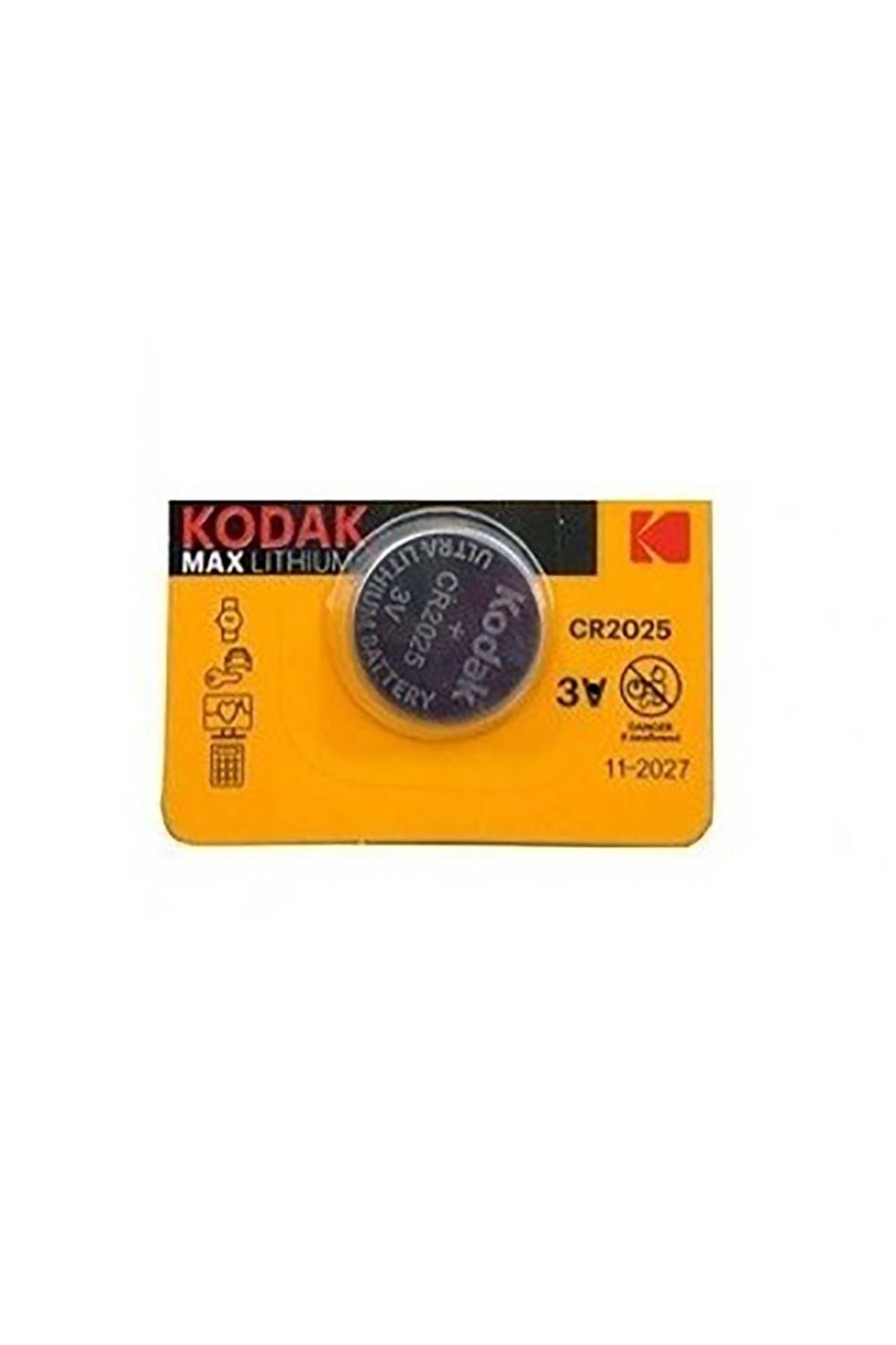 Kodak Düğme Pil Cr2025 Ultra Lityum Tekli Blister 281385