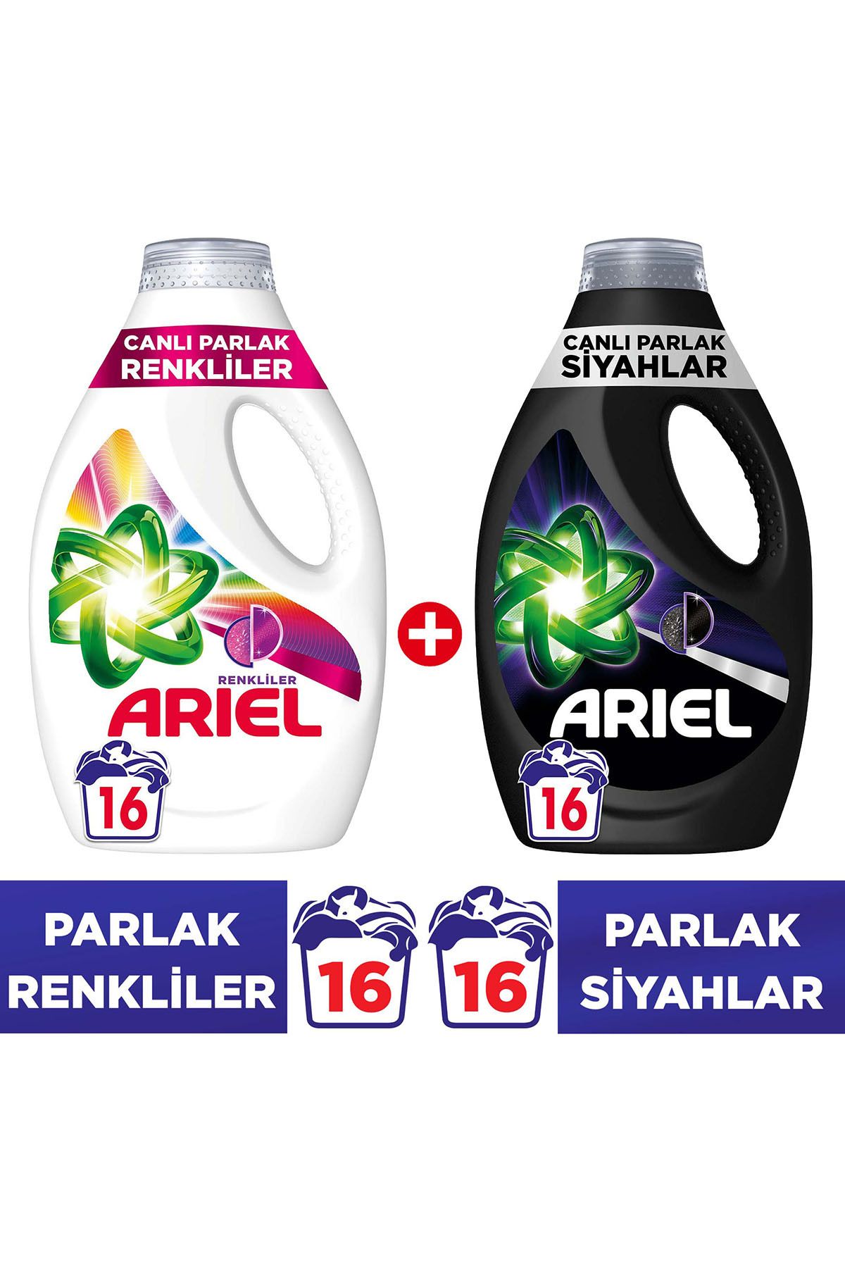 Ariel Canlı Parlak Renkliler Ve Siyahlar Sıvı Çamaşır Deterjanı 32 Yıkama (16+16)