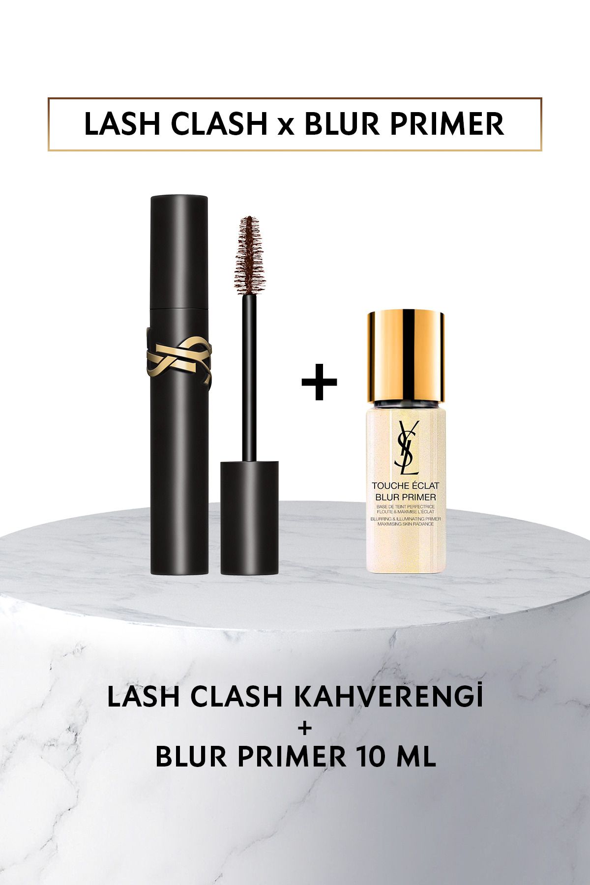 Yves Saint Laurent Lash Clash Kahverengi Maskara & Mini Blur Primer Makyaj Seti 7829999999102