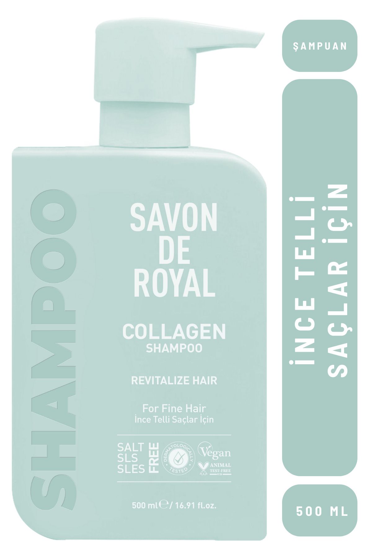 Savon de Royal - Kolajen İçeren - İnce Telli Saçlar İçin Canlandırıcı Etkili Şampuan 500 ml