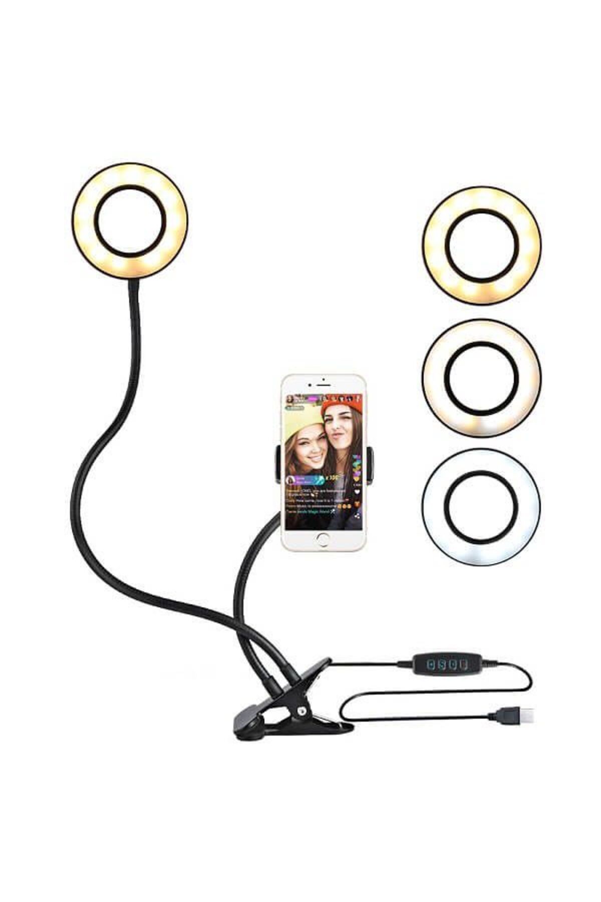 gaman Led Ring Light Youtuber Light Stüdyo Işığı Akrobat Selfie Led Masa Lambası 3 Renk Işıklı