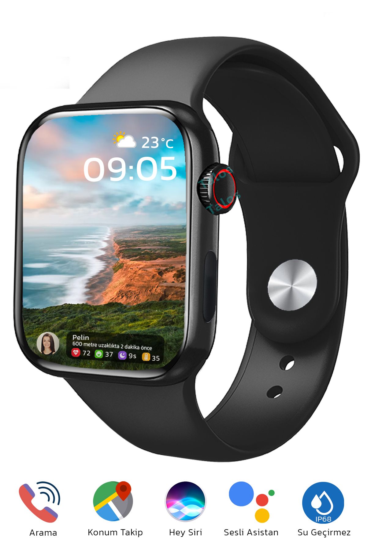 TALOS X Watch 7 Plus Akıllı Saat Kablosuz Şarj Gps Ios Ve Android Tüm Telefonlara Uyumlu Türkiye Garantili
