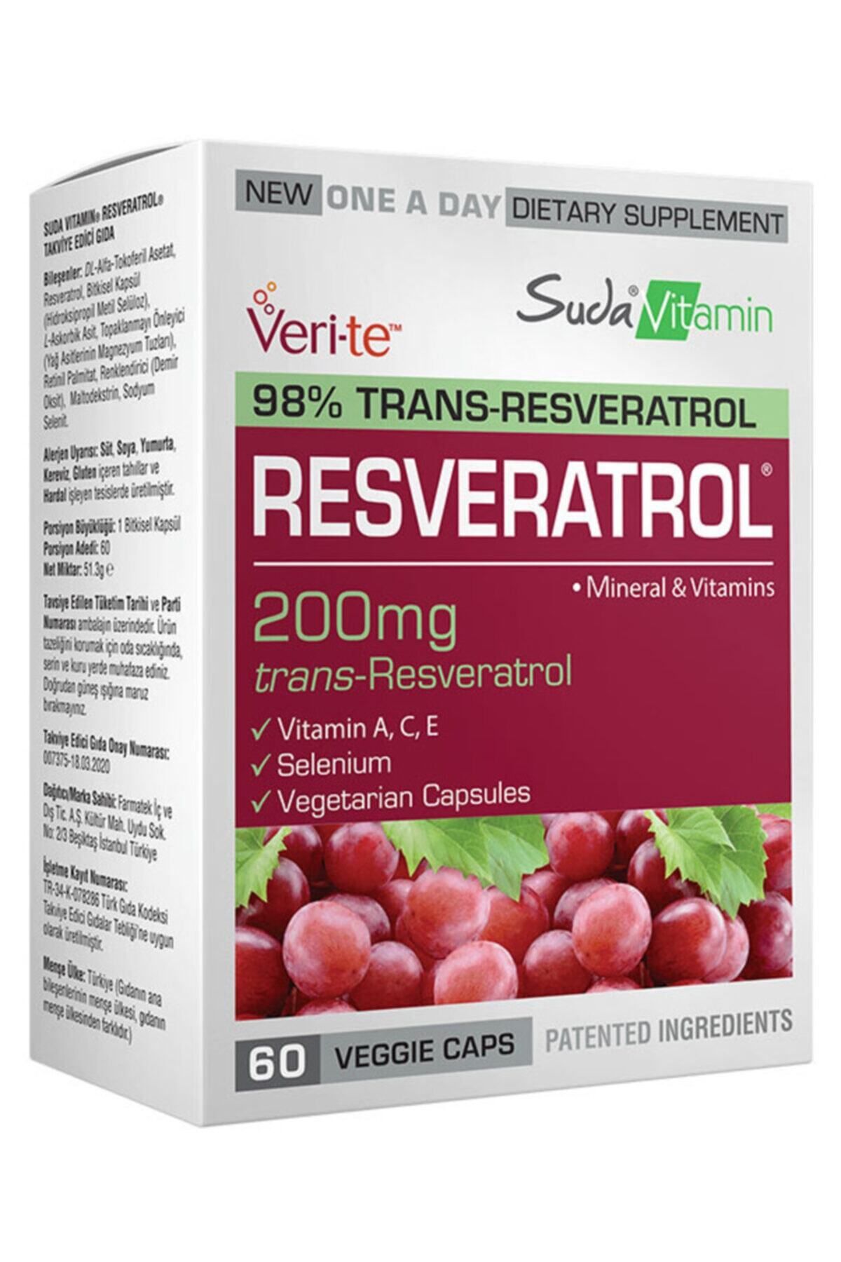 Suda Vitamin Suda Resveratrol 200 Mg 60 Kapsül