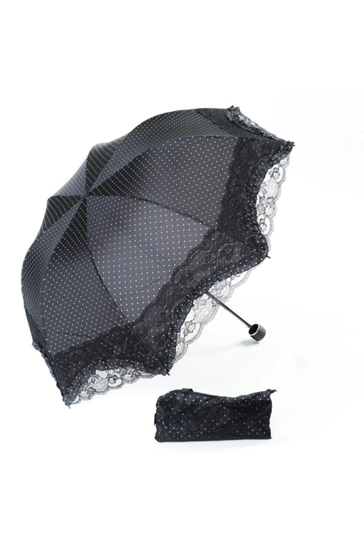 Marlux Lüx Kırılmaz Özellikli Bayan Taşıma Çantalı Şemsiye Siyah