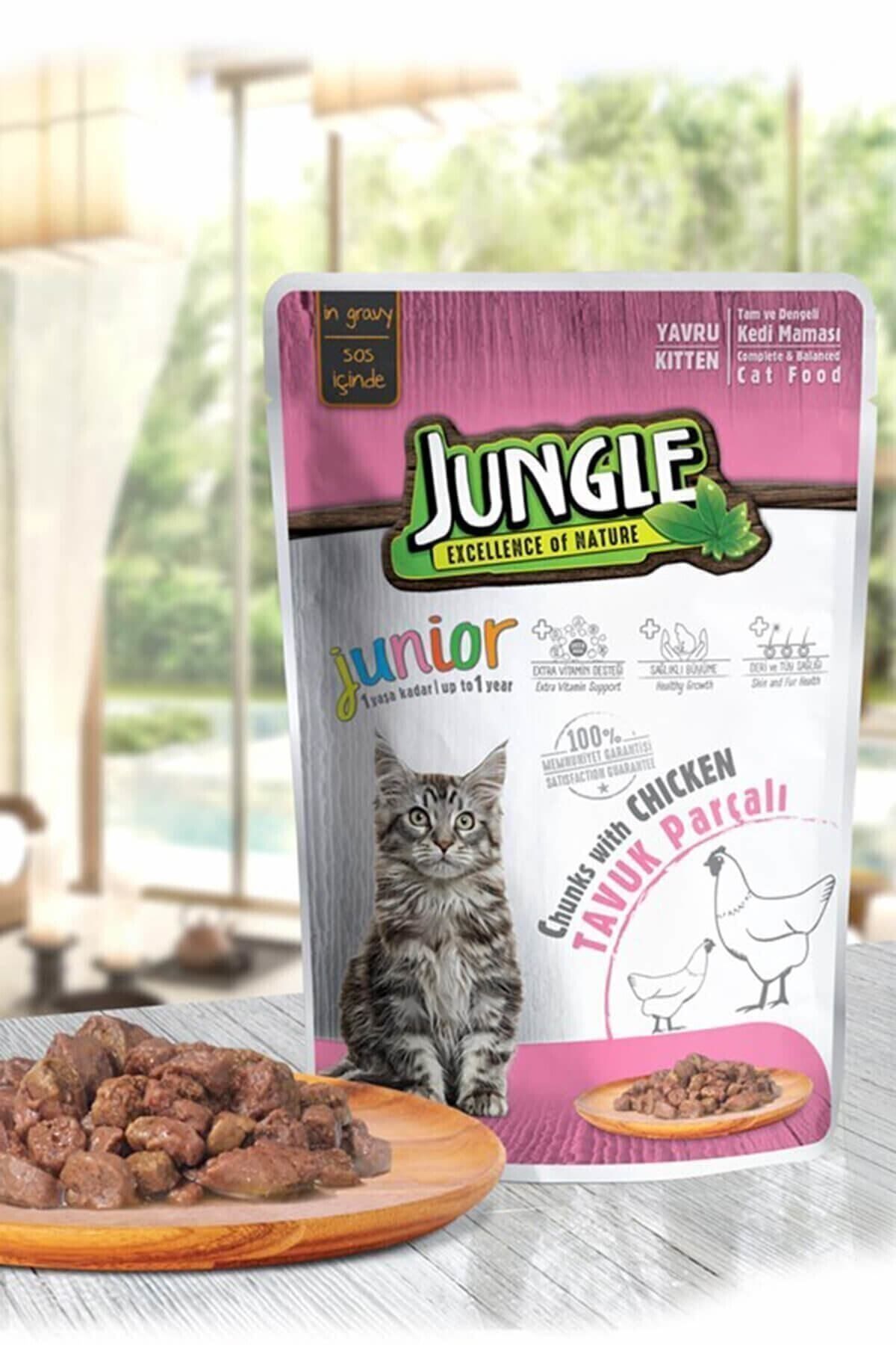 Jungle Pouch Tavuklu Yavru Kedi Maması 100 gr.