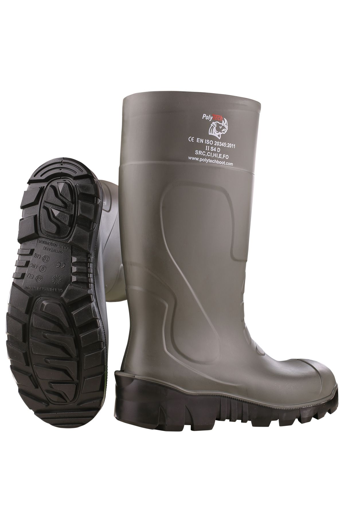 POLYTECH Boot S5 Çelik Burunlu + Çelik Tabanlı Poliüretan Çizme, PU Çizme