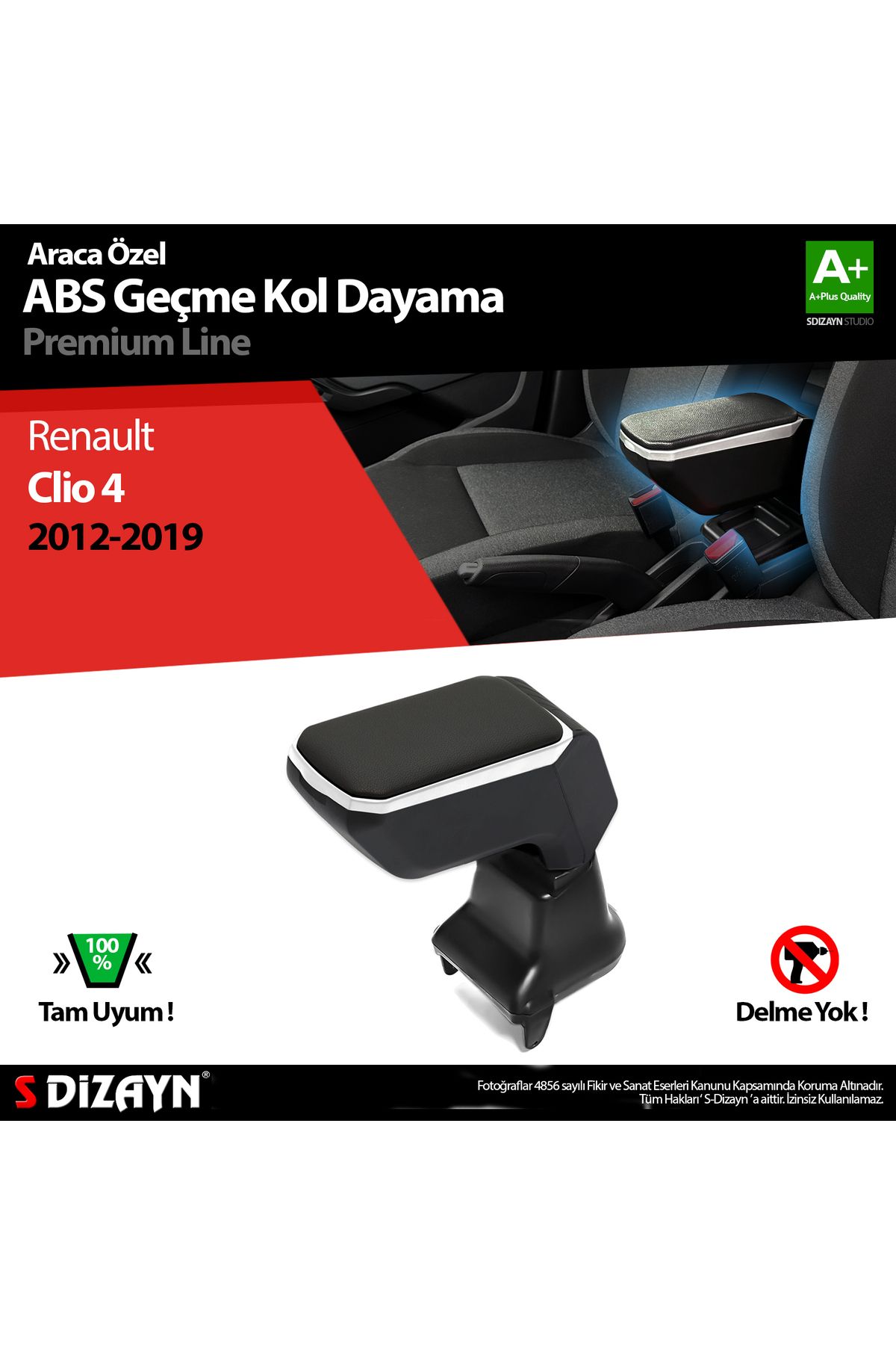 S Dizayn S-dizayn Renault Clio 4 Kol Dayama Kolçak Geçmeli Abs Gri 2012-2019