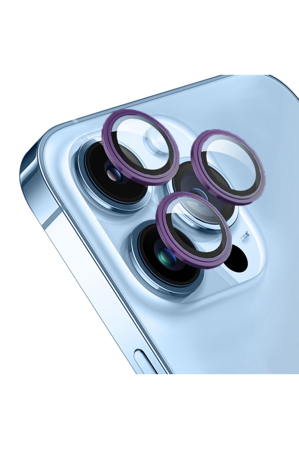Bufalo iPhone 12 Pro Max Kamera Lens Koruyucu Cam Metal Kenarlı 3lü Set