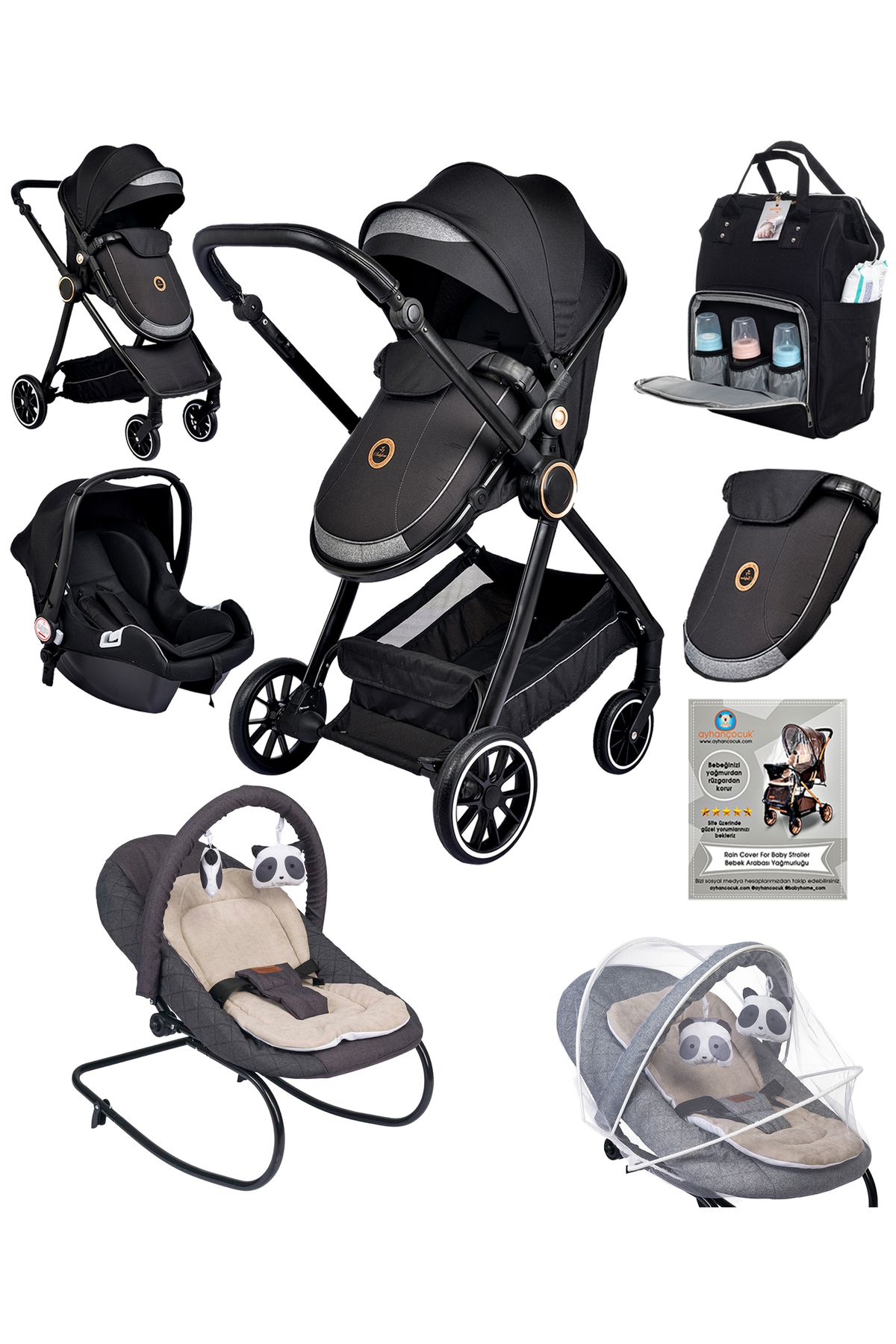 Baby Home 7 In 1 Yeni Doğan Full Set 990 Travel Sistem Bebek Arabası 330 Ev Tipi Ana Kucağı