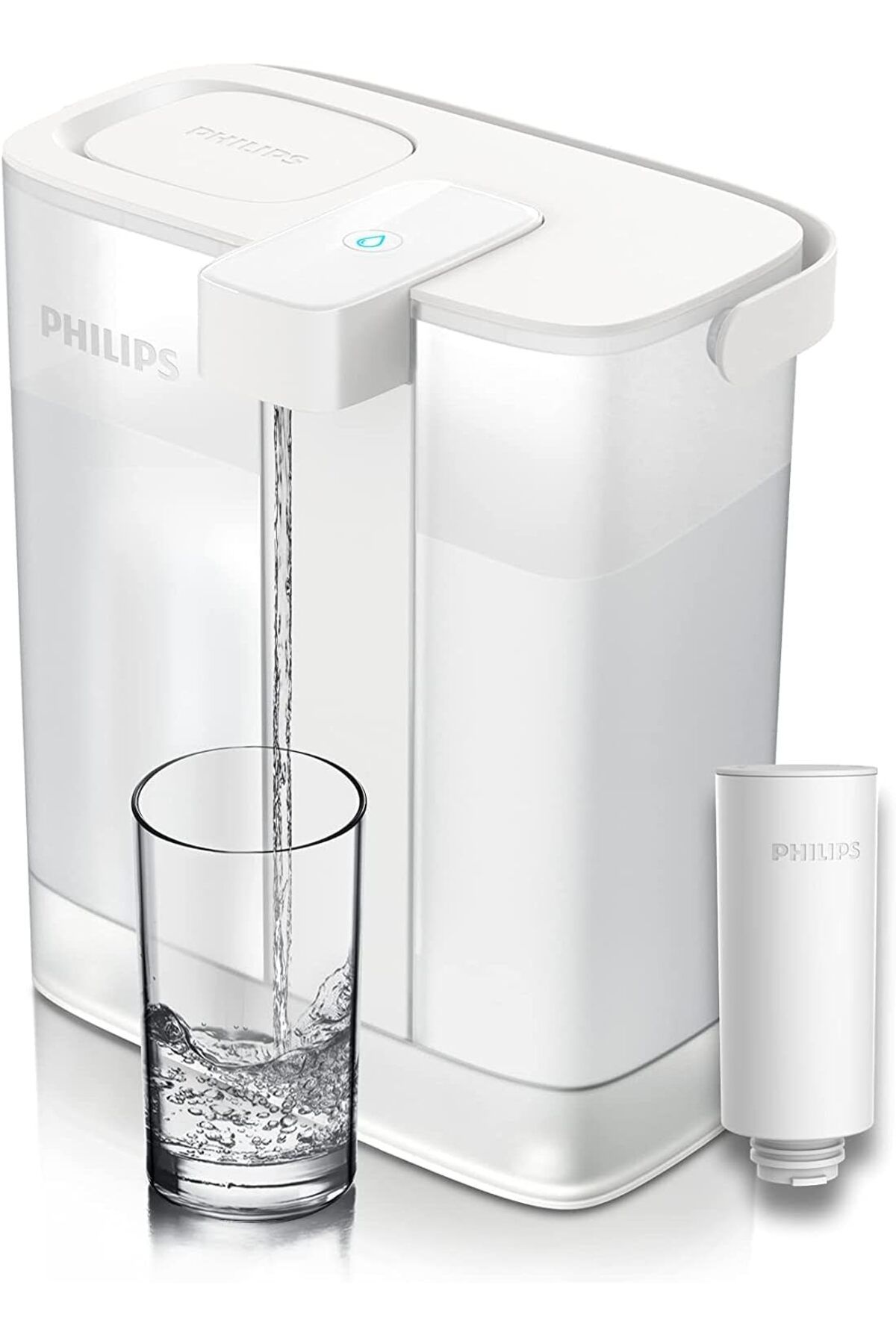 Philips Anında Su Filtresi 3l kapasiteli filtre sürahisi USB-C bağlantı noktası üzerinden şarj edilr