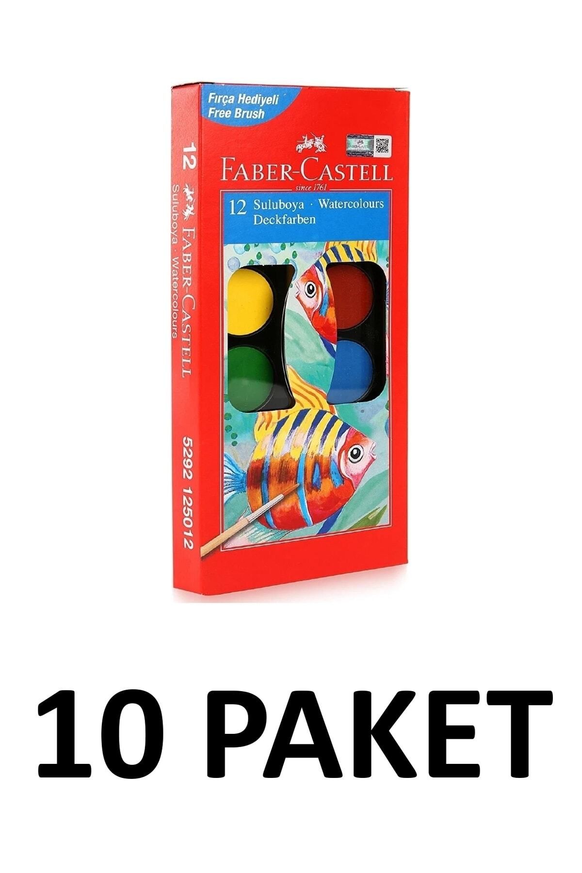 Faber Castell 12 Renk Sulu Boya Küçük Boy 10 Adet