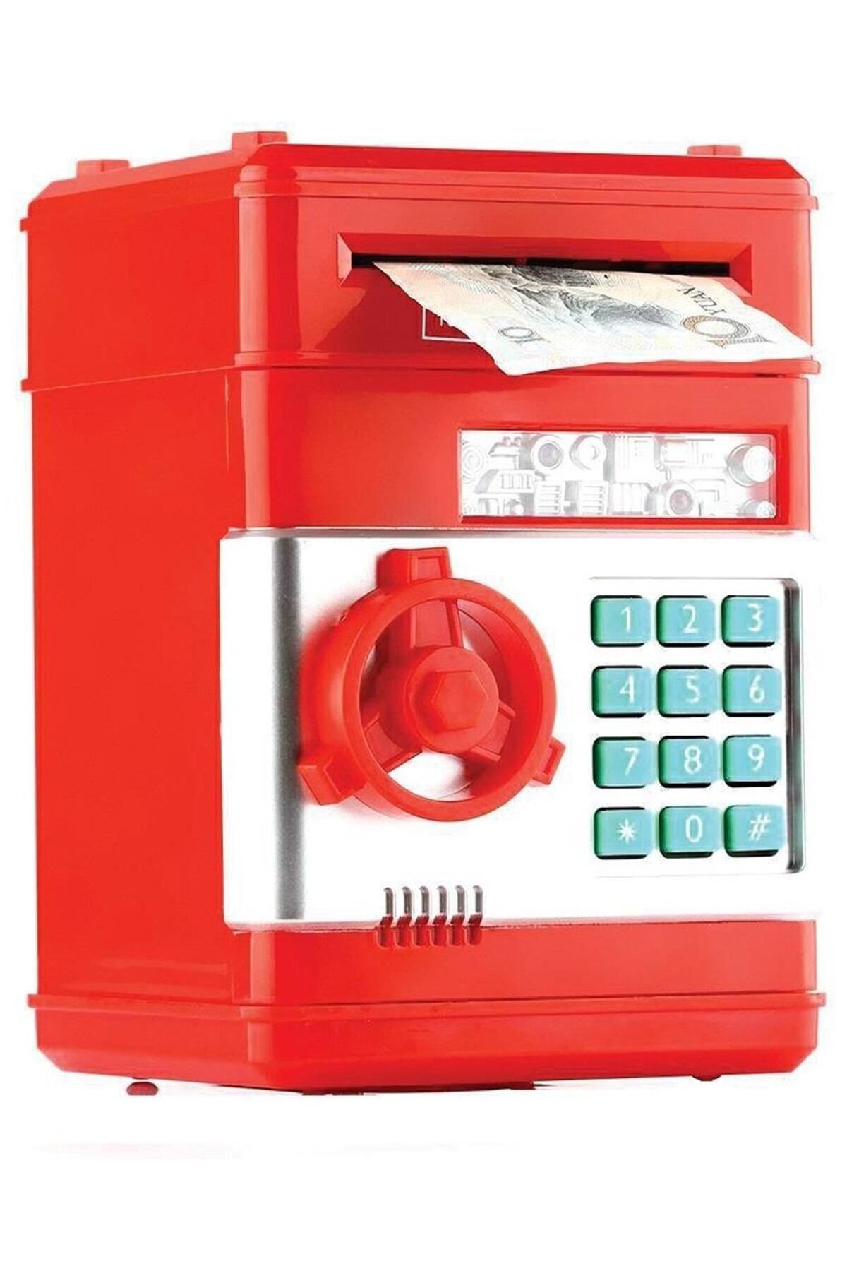 Genel Markalar Şifreli Elektronik Kağıt Bozuk Para Atm Kasa Kumbara Kırmızı