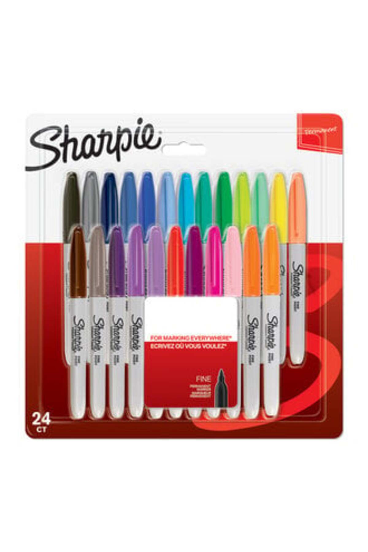 Sharpie Fine Permanent Keçeli Kalem, 24'lü Karışık Renkli Hediyelik Boya Kalemi Seti ( 1 ADET )