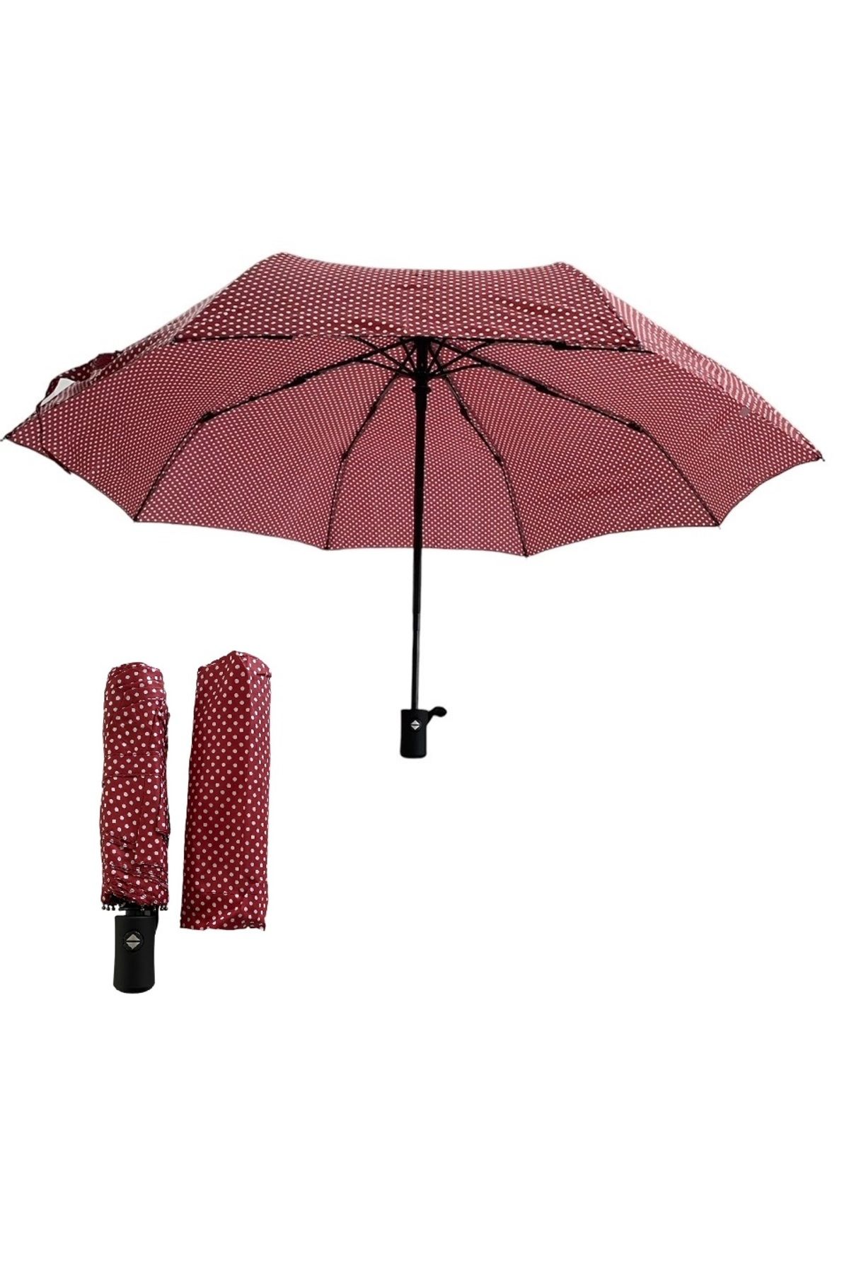 faial Puantiyeli Tam Otomatik Şemsiye Rüzgarda Kırılmaz 8 Tel Şemsiye