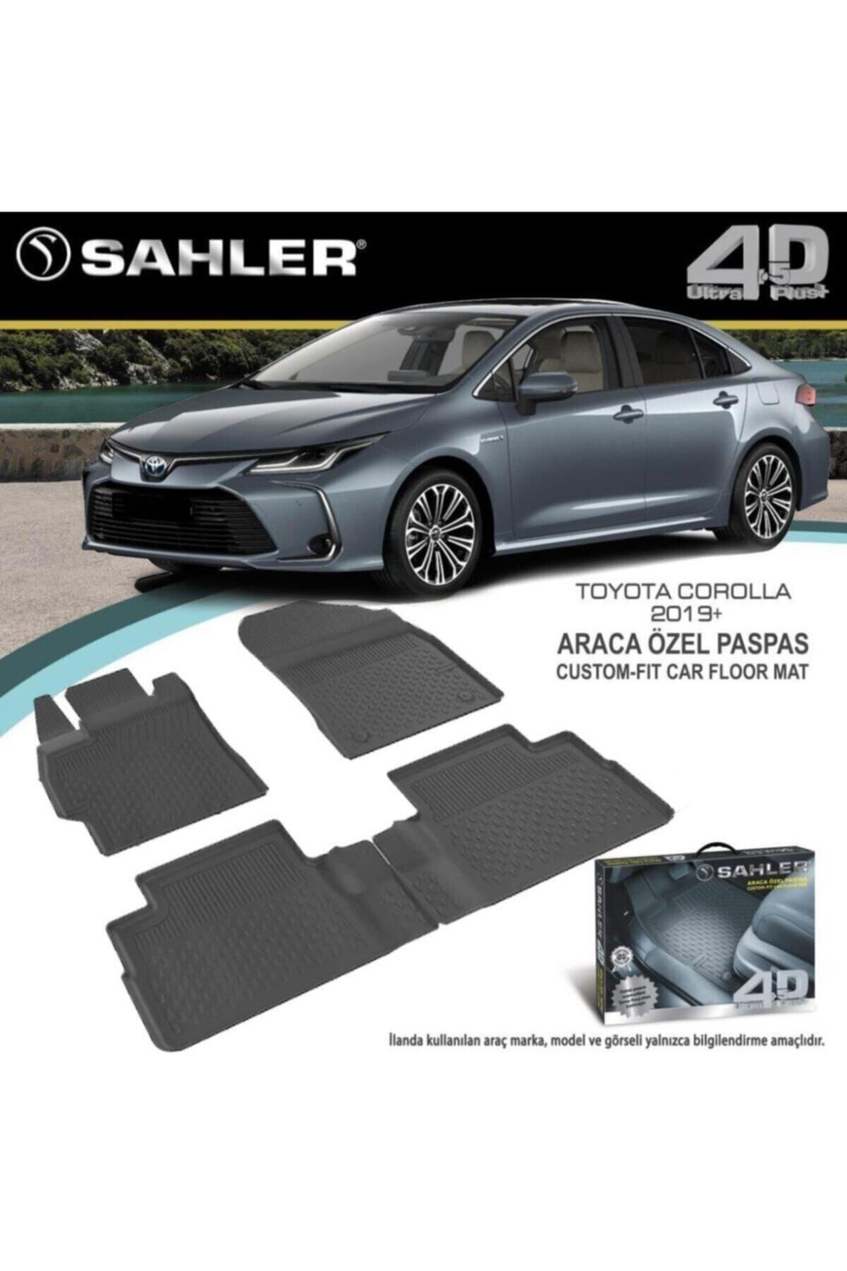 Sahler Toyota Corolla 2019- Sonrası Uyumlu 4.5d Havuzlu Paspas