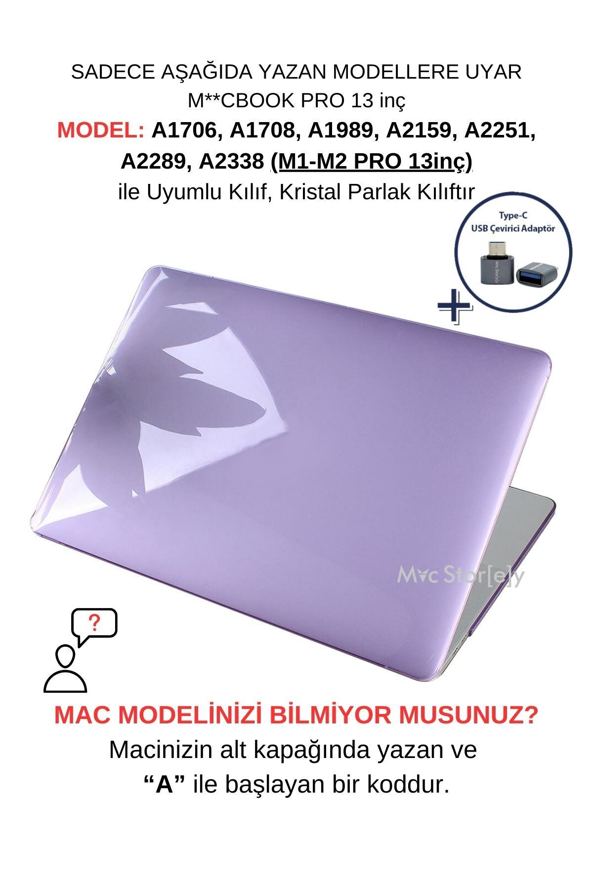 Mcstorey Macbook Pro Kılıf 13 Inç M1-m2 A1706 A1708 A1989 A2159 A2251 A2289 A2338 Ile Uyumlu Kristal