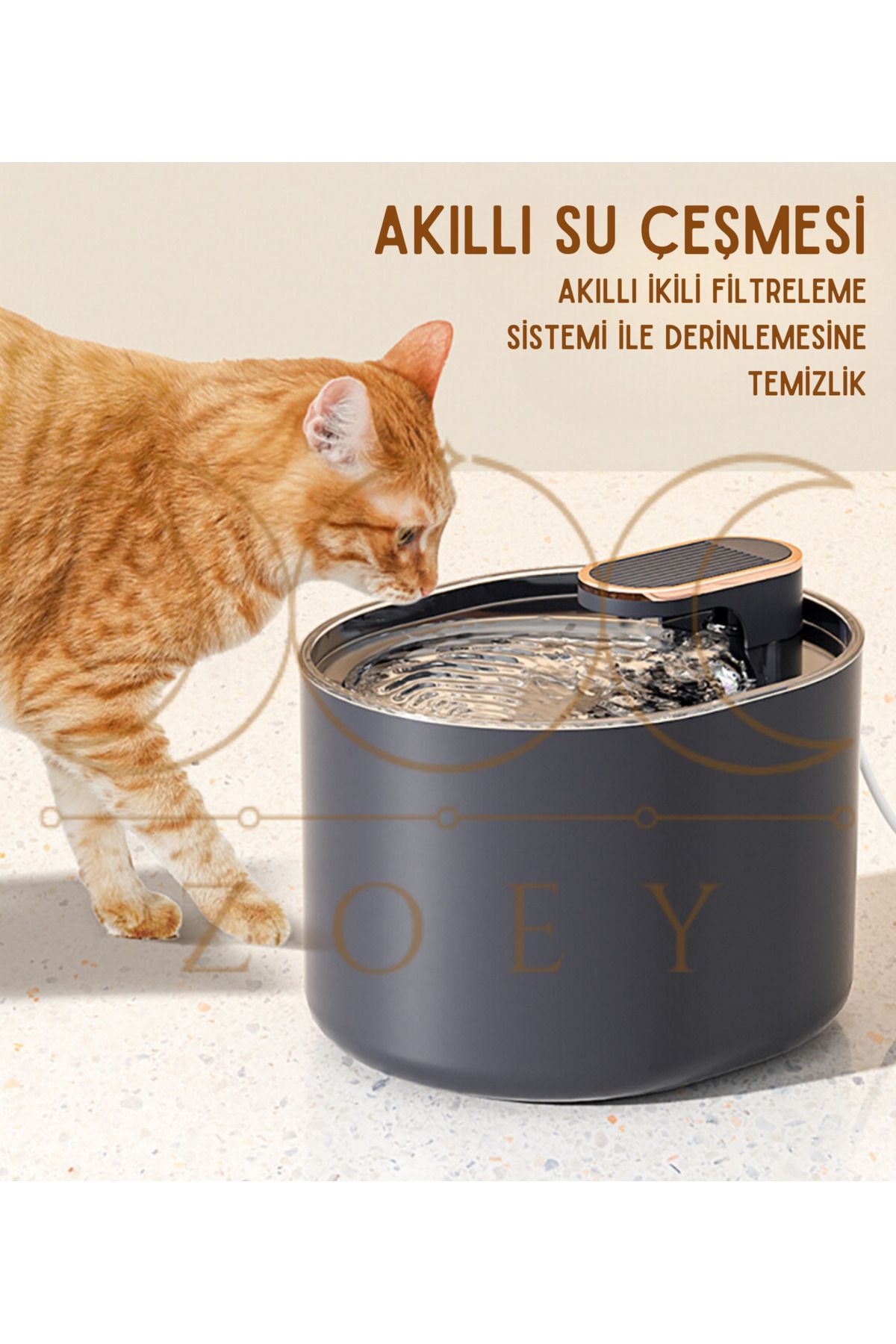 AYLA STAND Otomatik Evcil Hayvan Su Çeşmesi, Kedi Köpek Su Sebili Otomatik Su Pınarı Su Çeşmesi