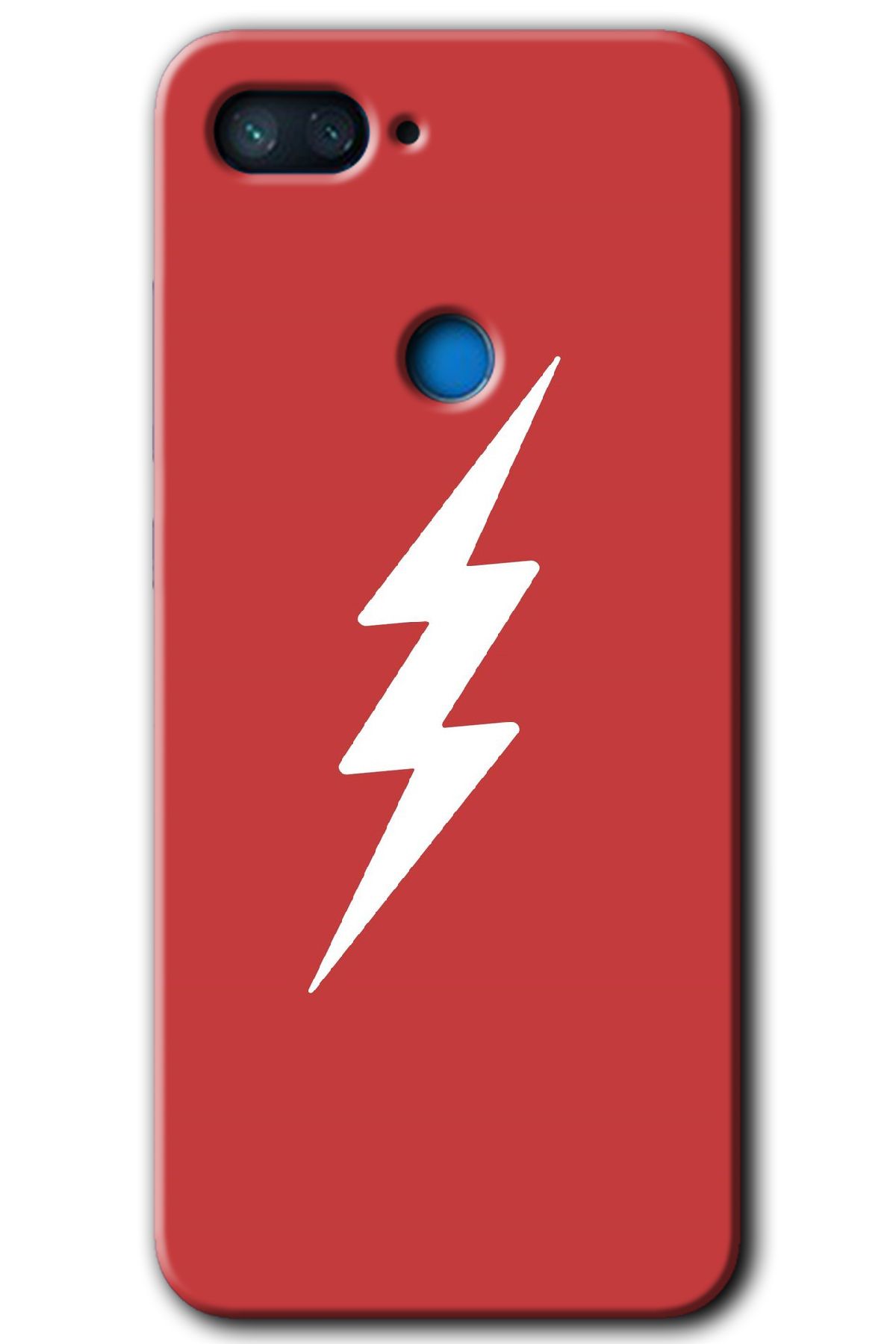 Gramaphone Xiaomi Mi 8 Lite Kılıf HD Desen Baskılı Arka Kapak + Kırılmaz Cam - Flash Logo