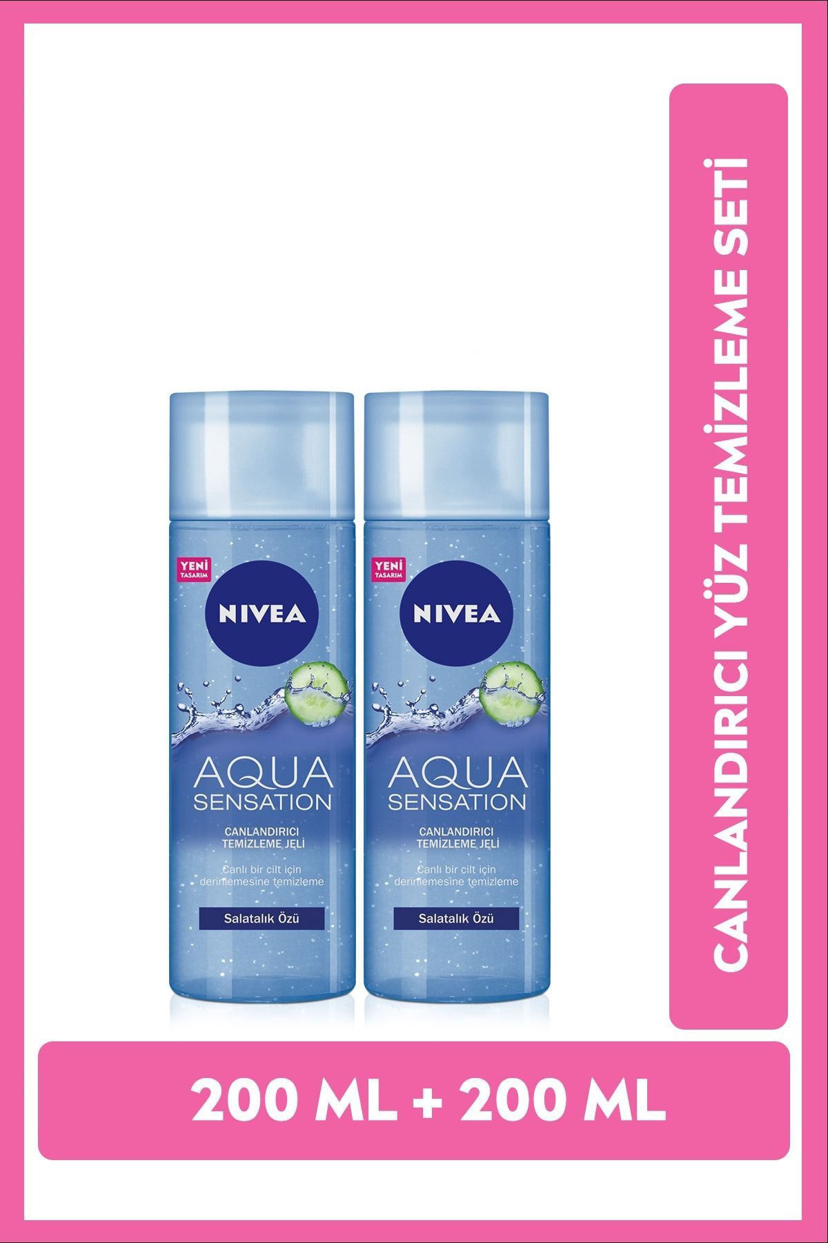 NIVEA Yüz Temizleme Jeli Aqua Sensation Canlandırıcı 200 ml X2 Adet