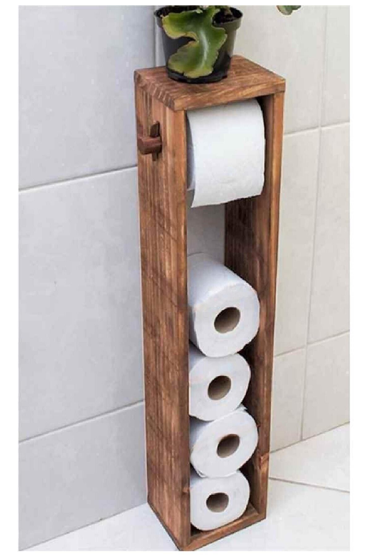 Jest Dekor Wc Kağıtlık Tuvalet Kağıtlığı Ahşap Banyo