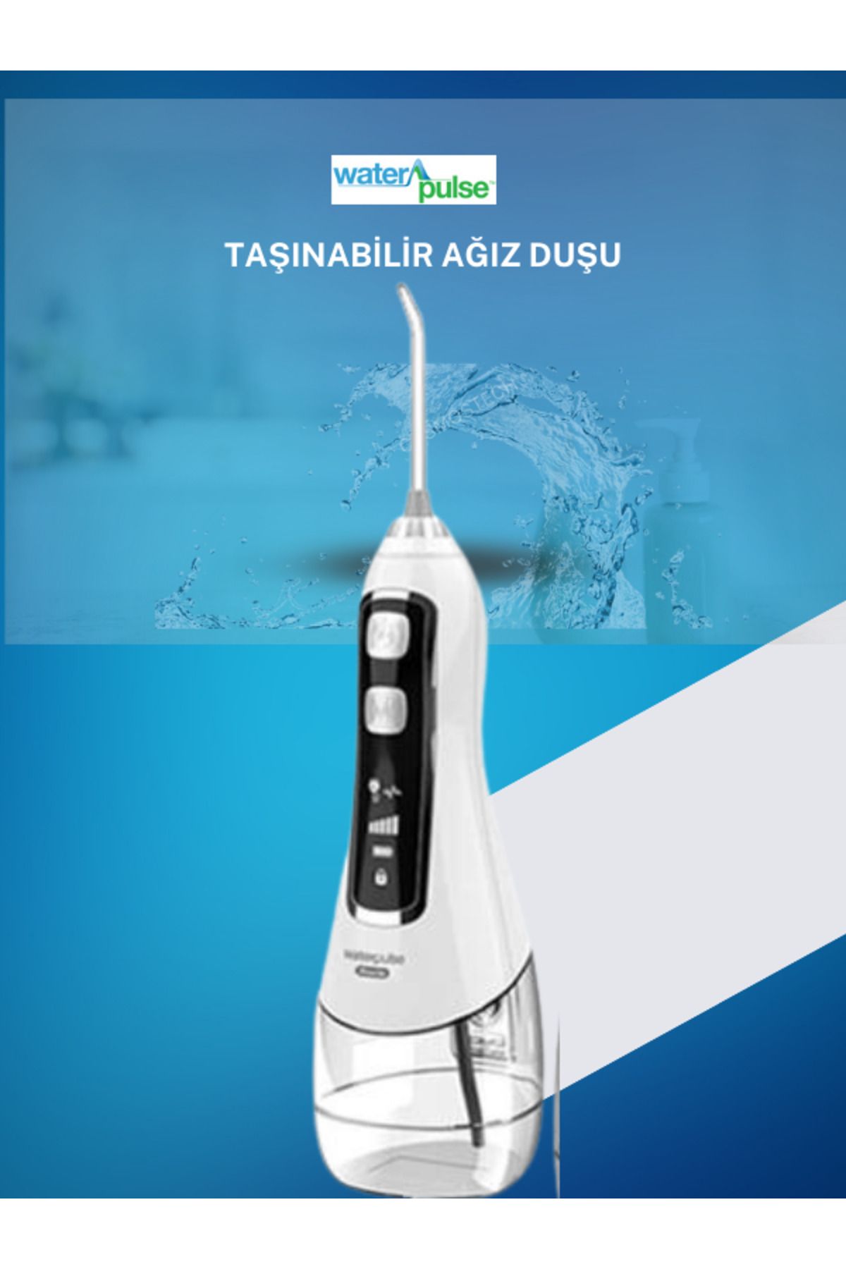waterpulse Kablosuz Pro V580 Water Flosser 320ml Taşınabilir Diş/protez Bakım Ve Ağız Duşu Beyaz