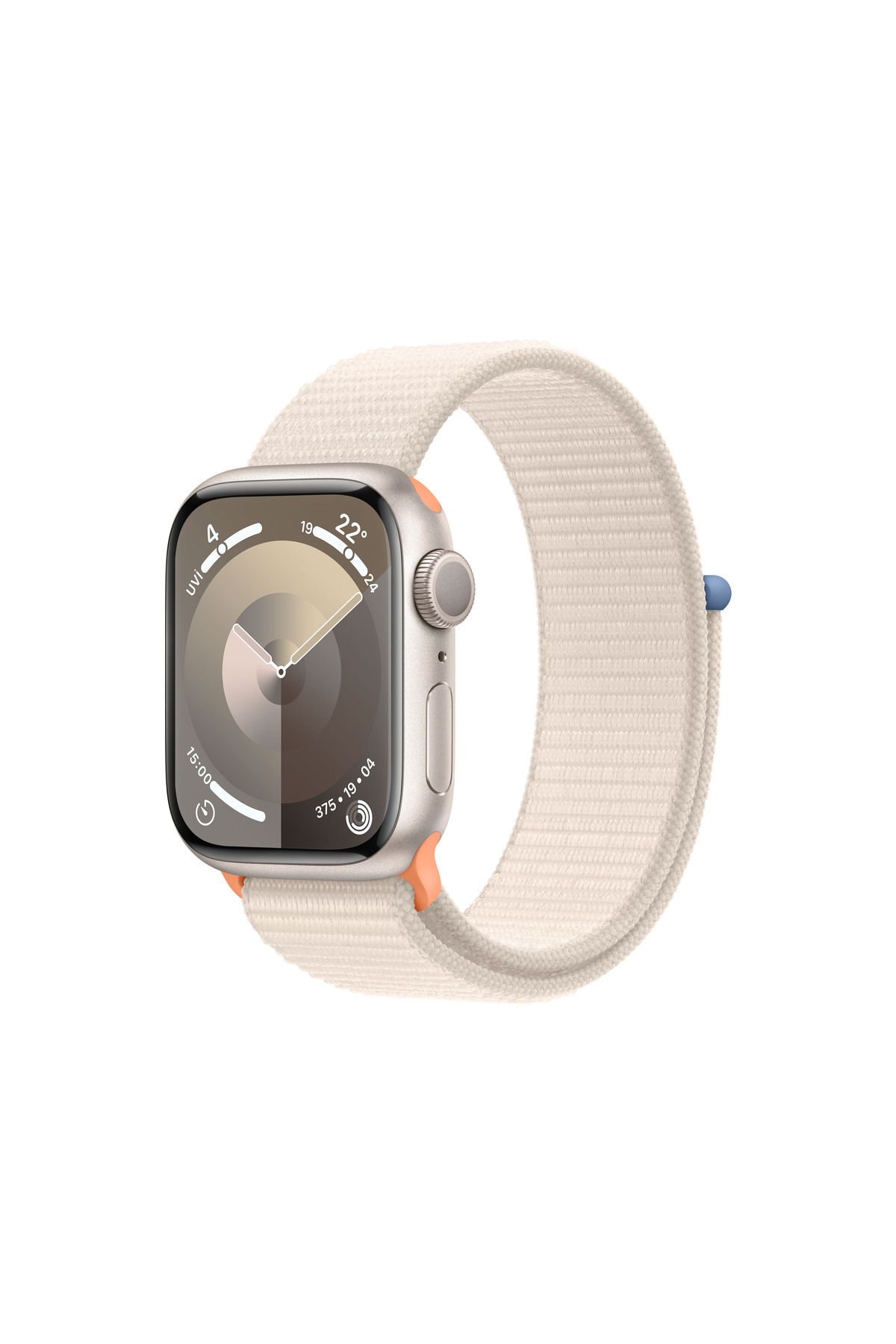 Apple Watch Series 9 GPS 41mm Yıldız Işığı Alüminyum Kasa ve Yıldız Işığı Spor Loop