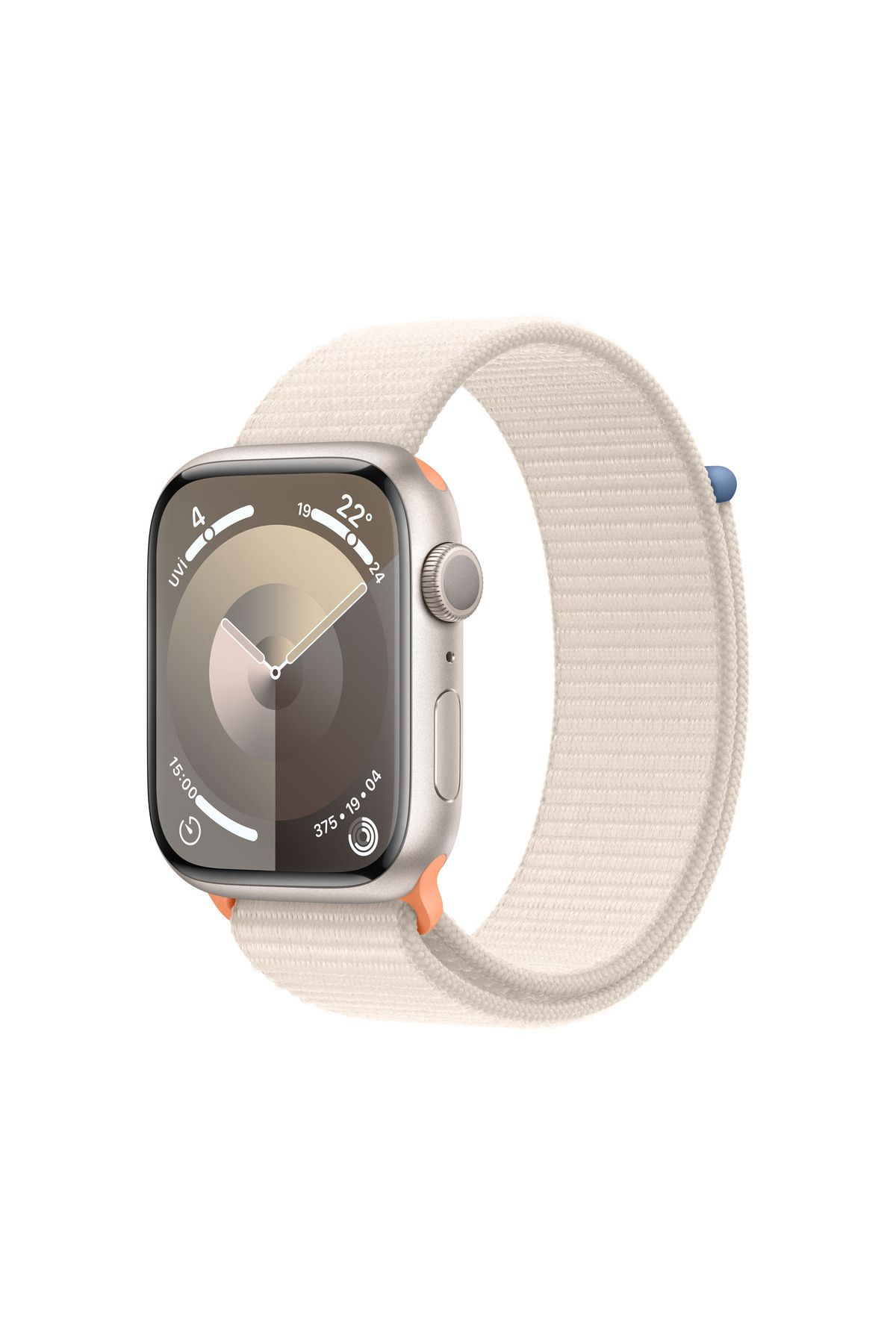 Apple Watch Series 9 GPS 45mm Yıldız Işığı Alüminyum Kasa ve Yıldız Işığı Spor Loop