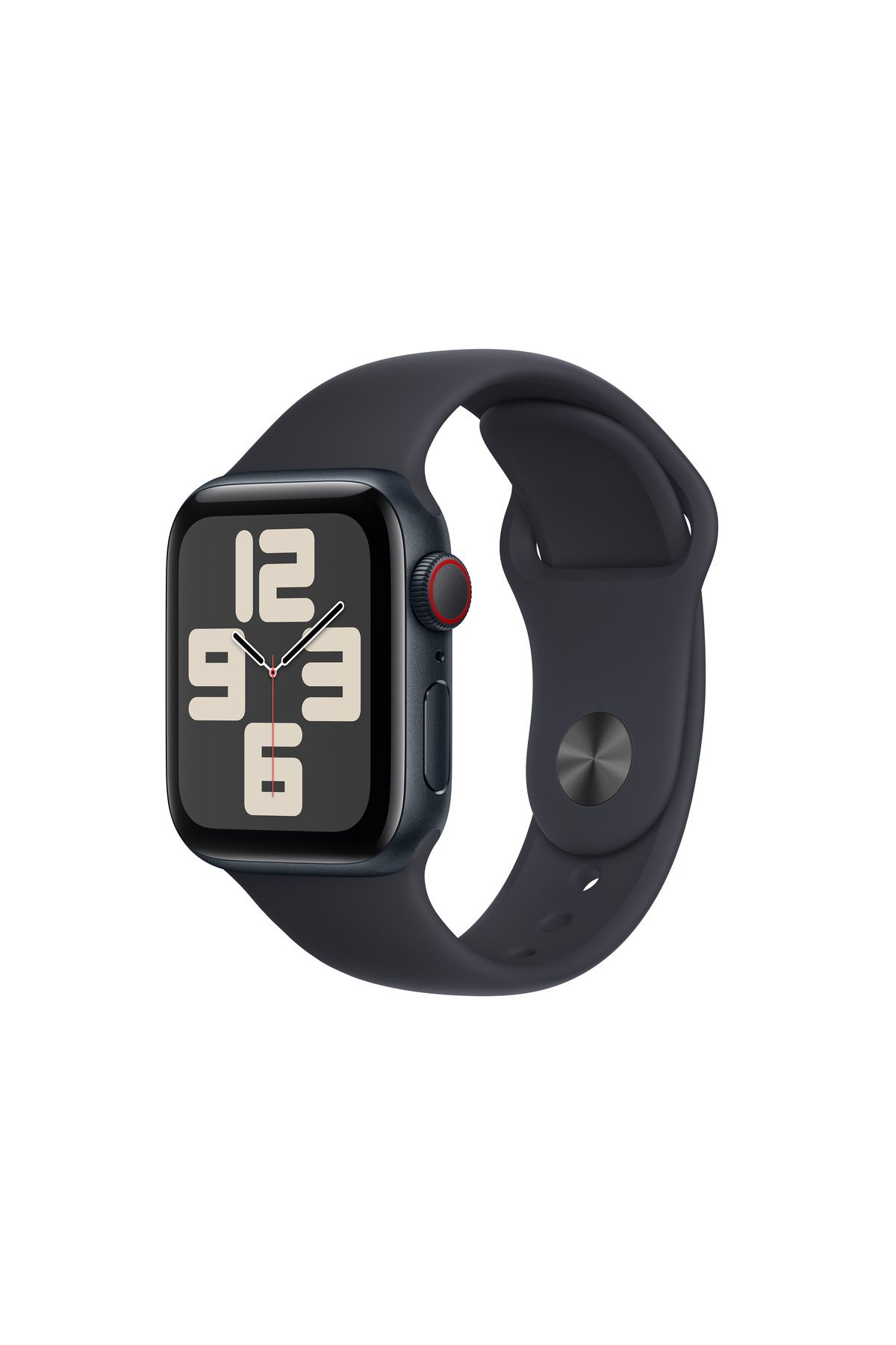Apple Watch SE GPS + Cellular 40mm Gece Yarısı Alüminyum Kasa ve Gece Yarısı Spor Kordon - M/L