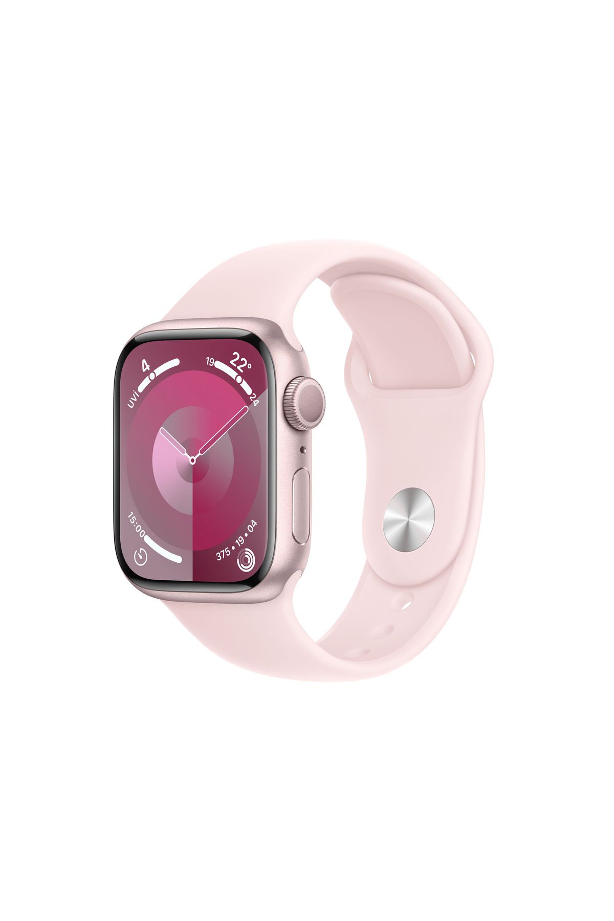 Apple Watch Series 9 GPS 41mm Pembe Alüminyum Kasa ve Uçuk Pembe Spor Kordon - S/M