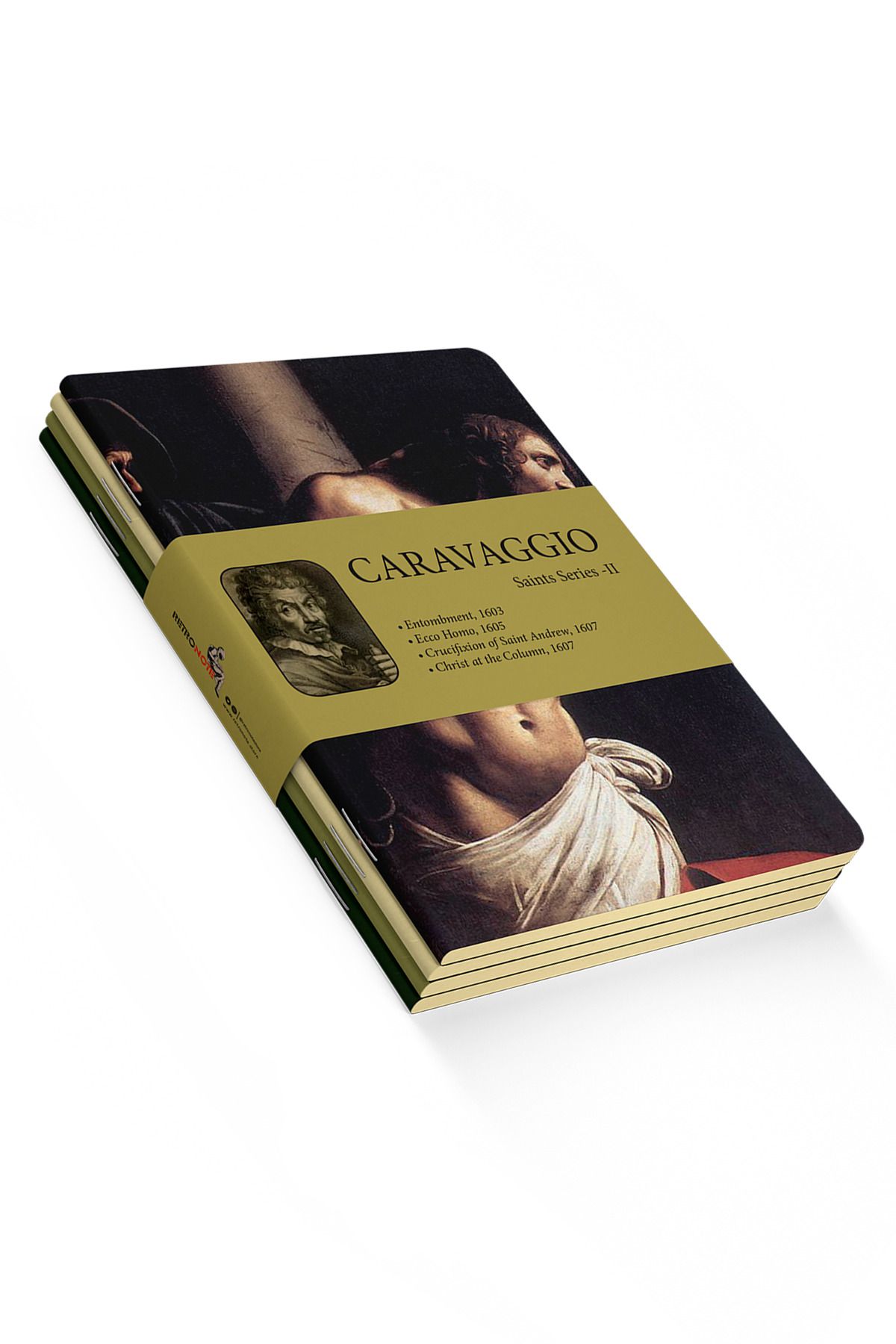 retronote Caravaggio 4'lü Defter Seti 4 - Saints Series Iı - Çizgisiz - 48 Sayfa - 10,5x14cm