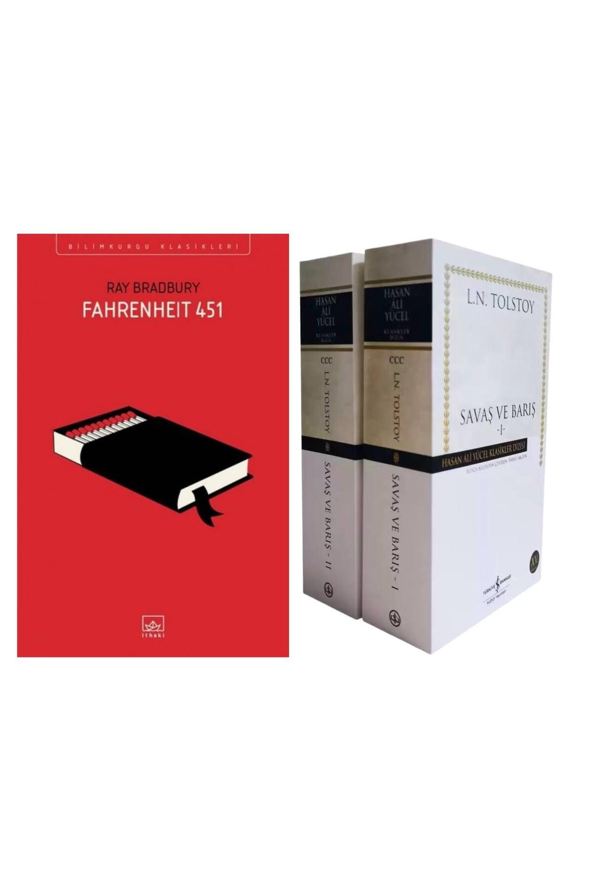 İthaki Yayınları Fahrenheit 451 Ray Bradbury - Savaş ve Barış 2 Cilt Takım Lev Nikolayeviç Tolstoy