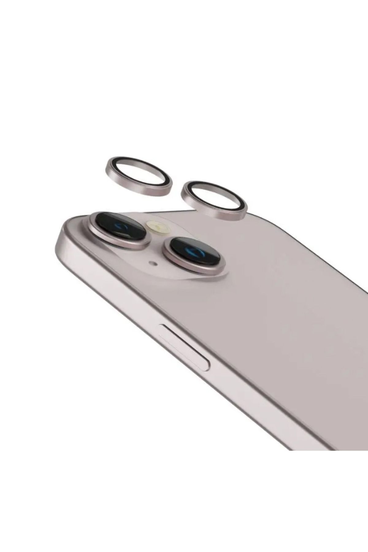 Mobilcadde iPhone 15 Metal Pembe Kamera Lens Koruyucu