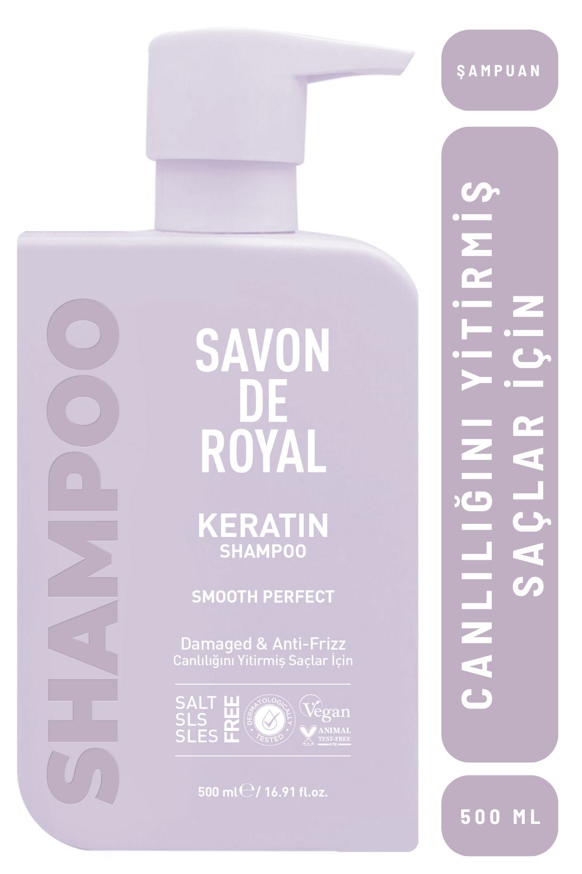 Savon de Royal - Kreatin Yağı - Canlılığını Yitirmiş Saçlar İçin Pürüssüz Etkili Şampuan 500 ml