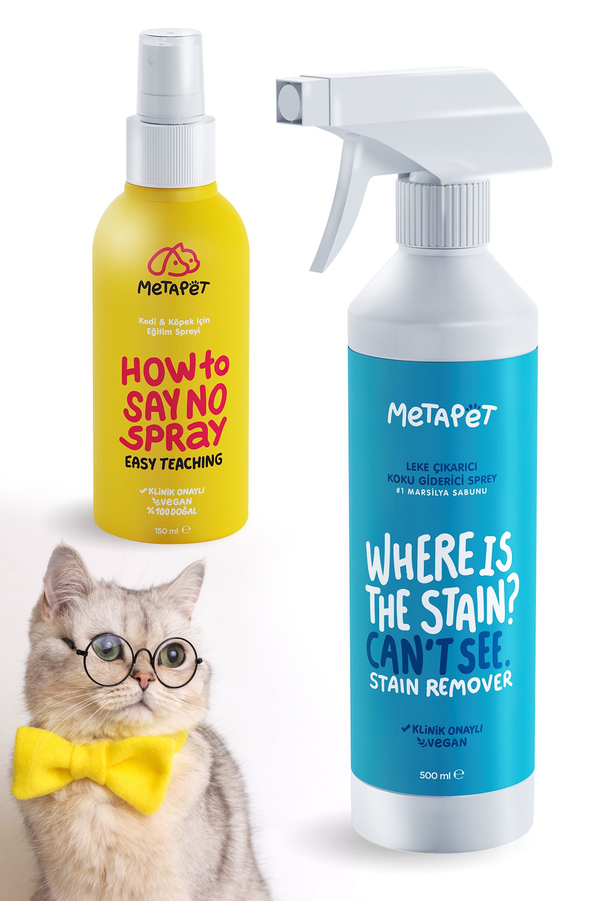 Metapet Kedi Işaretleme Önleyici Eğitim Spreyi, Uzaklaştırıcı Etki, Beyaz Sabun Leke Ve Koku Giderici