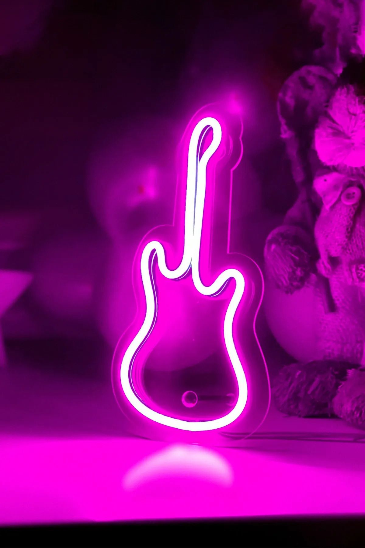 womeart Gitar Model Neon Led Işıklı Masa Lambası, 10x20cm