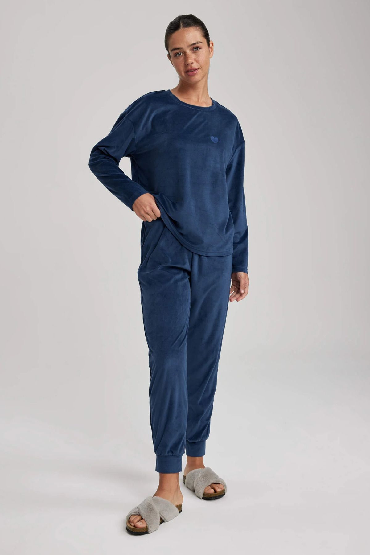 Defacto Fall in Love Regular Fit Uzun Kollu Pijama Takımı