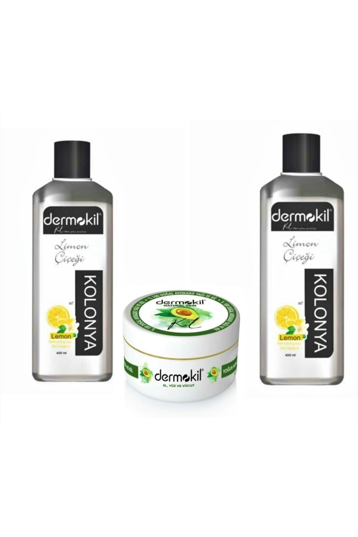 Dermokil Limon Çiçeği Kolonyası 2* 400 ml Avakado Yağı Özlü El Ve Yüz Kremi Seti 300ml