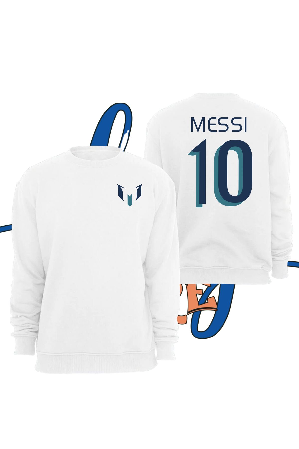 Biy Store Lionel Messi 10 numara forma futbol baskılı unisex bisiklet yaka spor sweatshirt