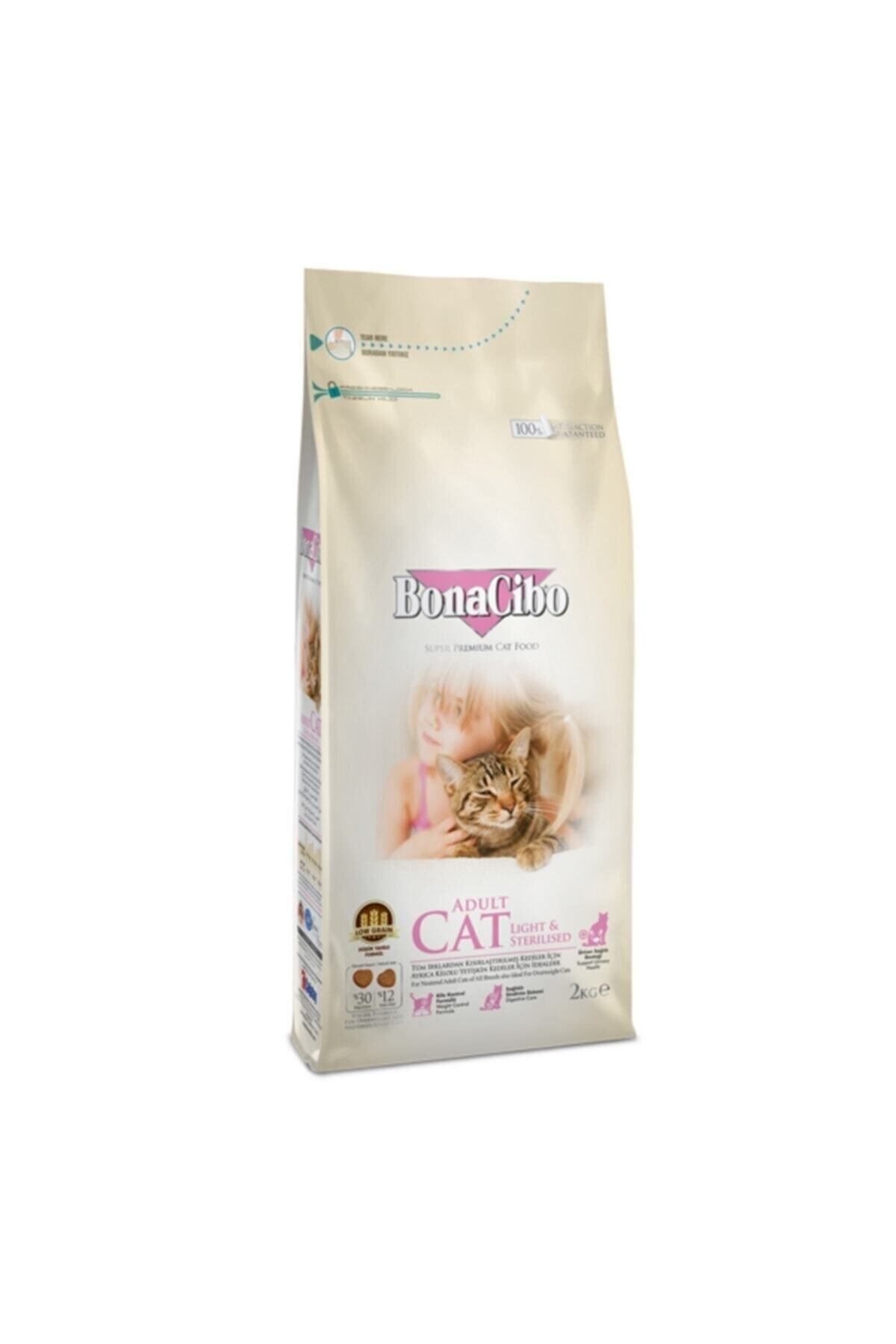 BonaCibo Kısırlaşlaştırılmış Kedi Maması Light Steril Kısır Kedi Maması 2 kg