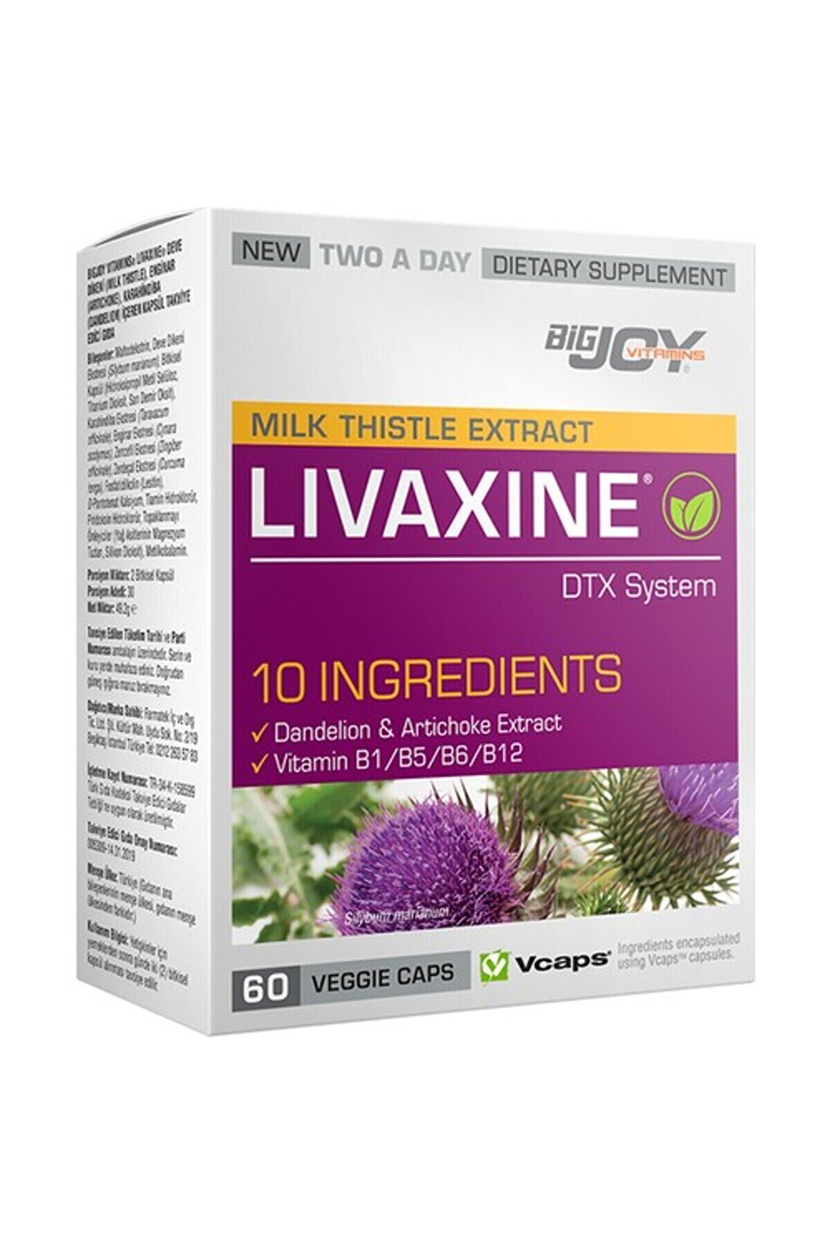 Big Joy Bigjoy Suda Vitamin Livaxine Milk Thistle Extract 60 Veggie Kapsül