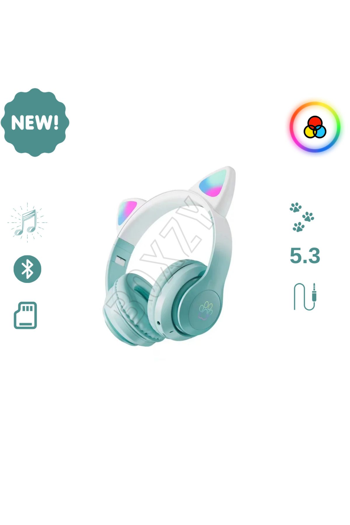HEJARON Toygo Kedi Kulaklık Pro 5.3 Akıllı Rgb Led Detaylı Bluetooth Kablosuz Kulaklık Çocuk Oyuncu Yenİ